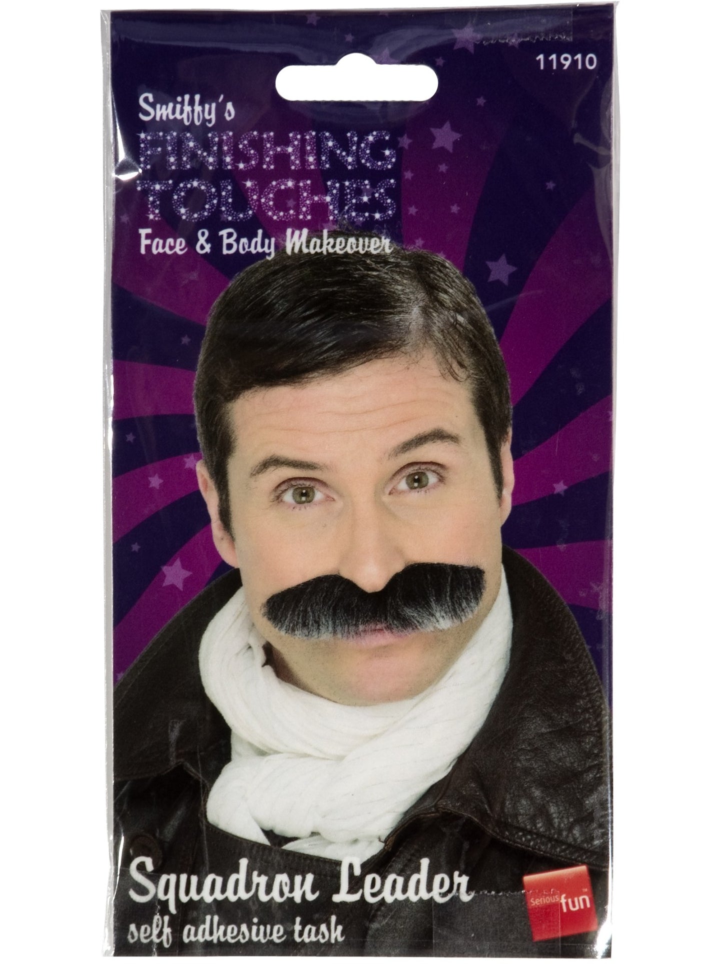 Geschwaderführer Schnurrbart, Grau, Selbstklebend