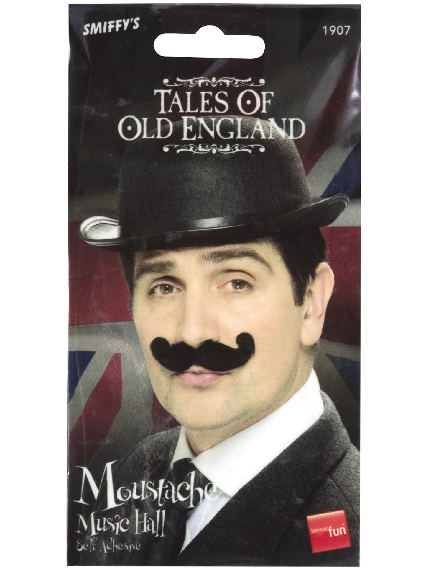 Tales of Old England Kollektion, Varieté-Schnurrbart, Schwarz, Selbstklebend