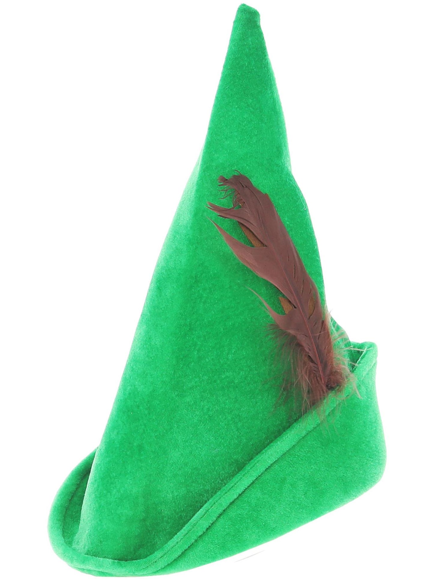 Chapeau de Robin des bois, vert, avec plume, Deluxe