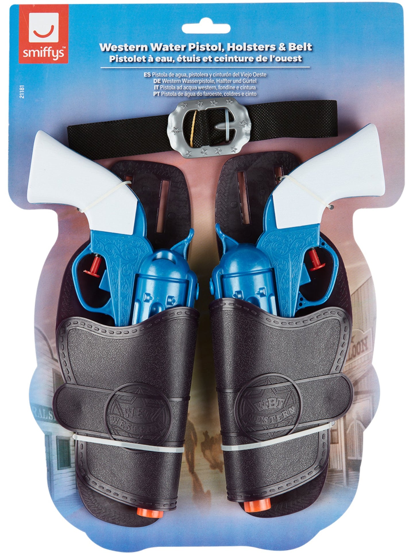 Western Water Pistol, Holsters & Belt, Blue Wholesale