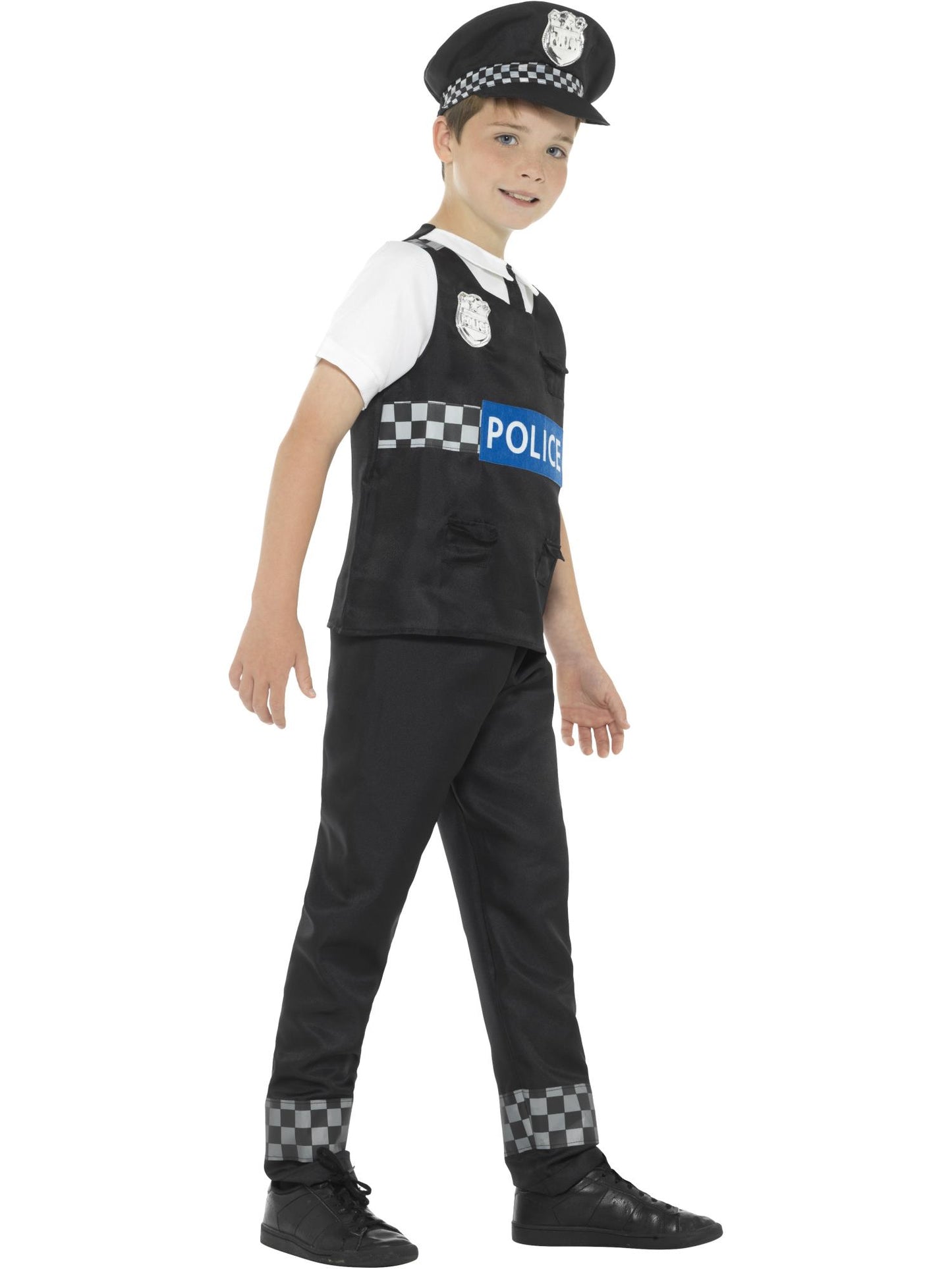Cop Costume, Black & White Wholesale