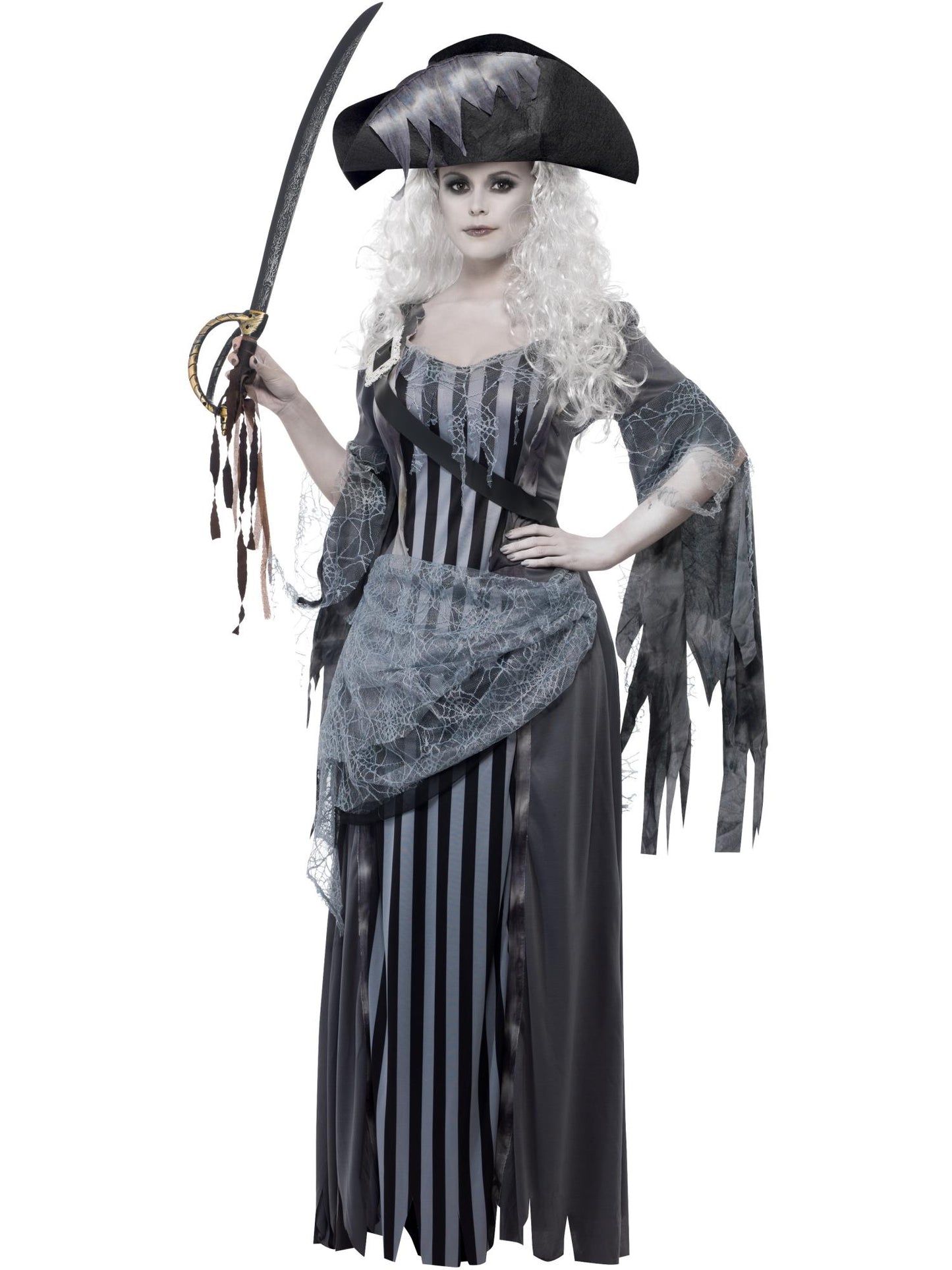 Costume princesse bateau fantôme, Gris, avec robe & chapeau
