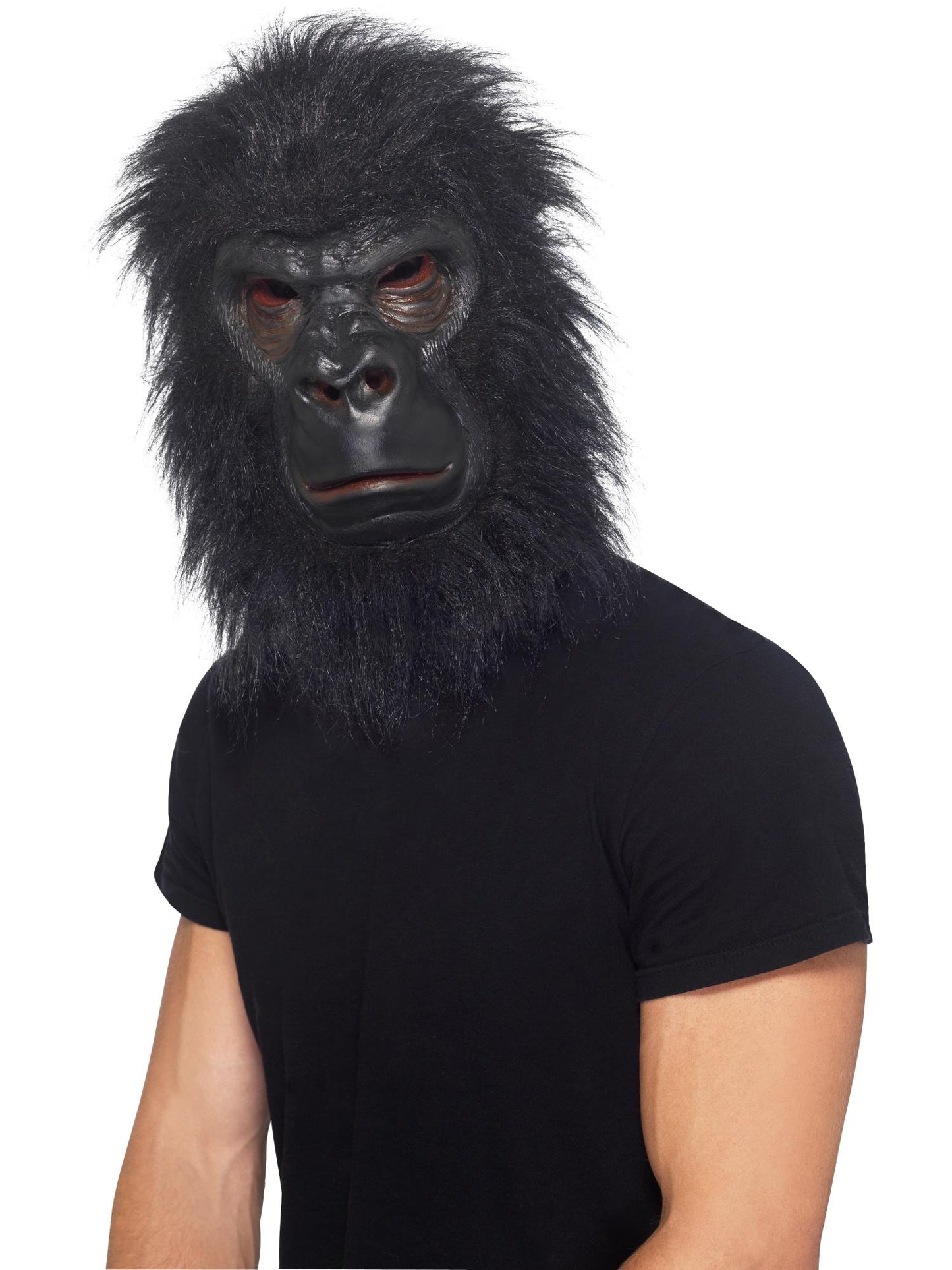 Masque de gorille, noir, avec poils, mousse latex