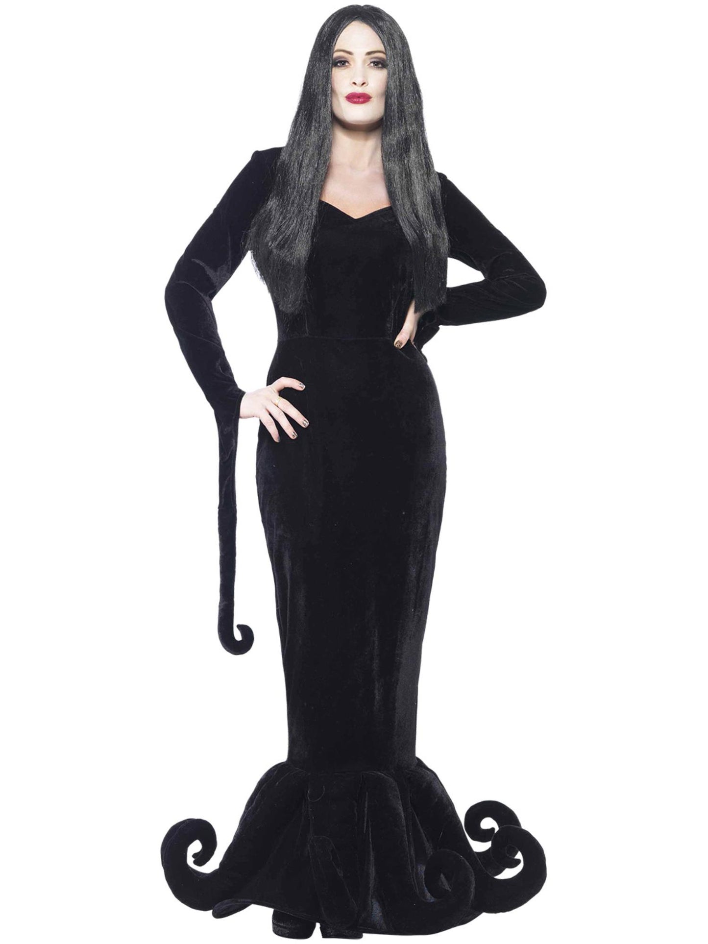 Costume Duchesse du manoir, Noir, avec robe longue & détail ourlet