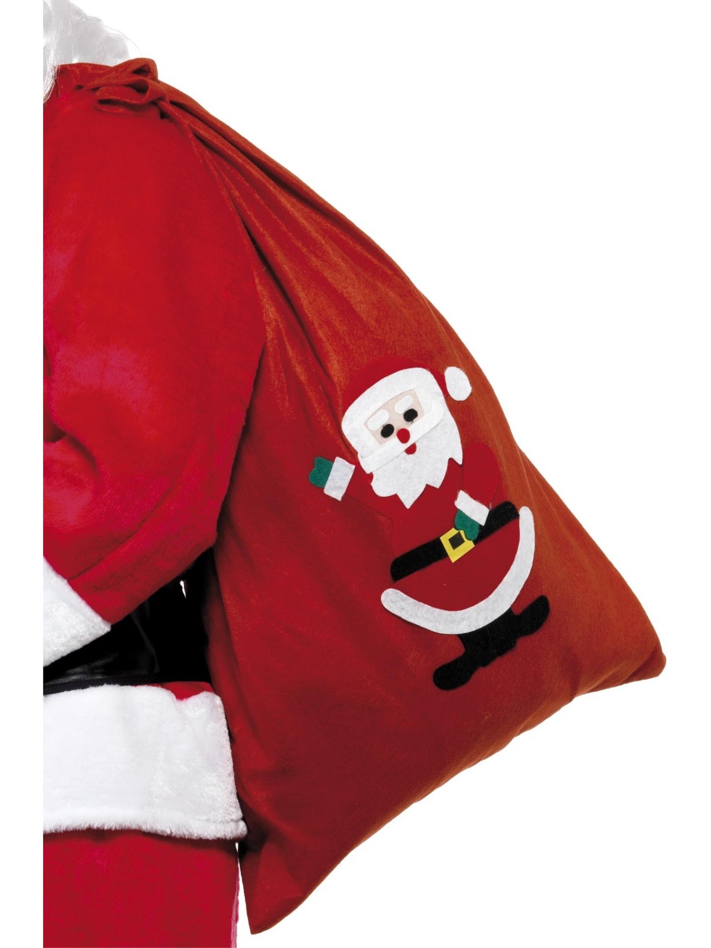 Saco de Papá Noel, Rojo, con motivo y cordón, 35.4 x 23.6