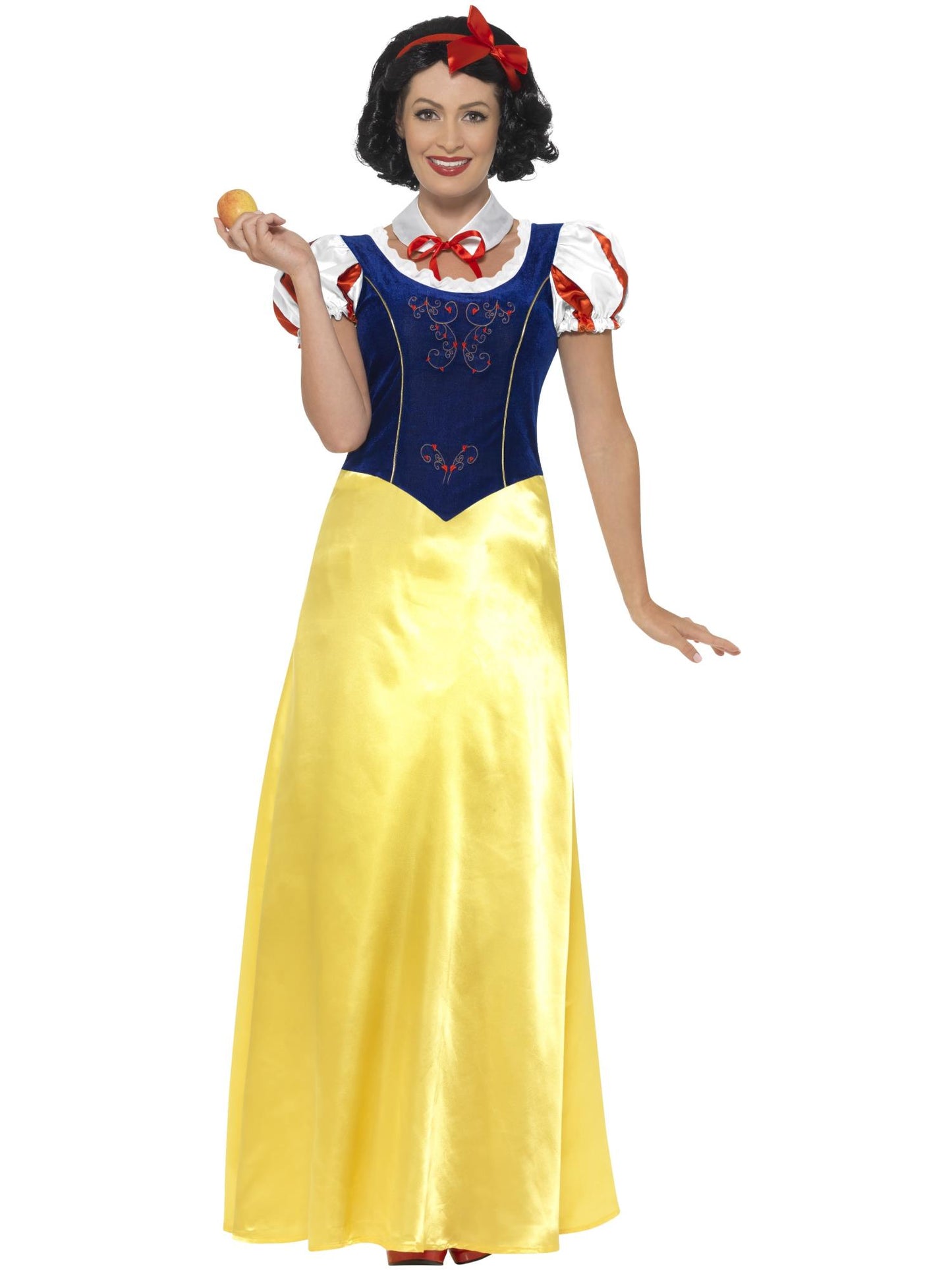 Costume princesse la neige, Jaune, avec robe, col et bandeau