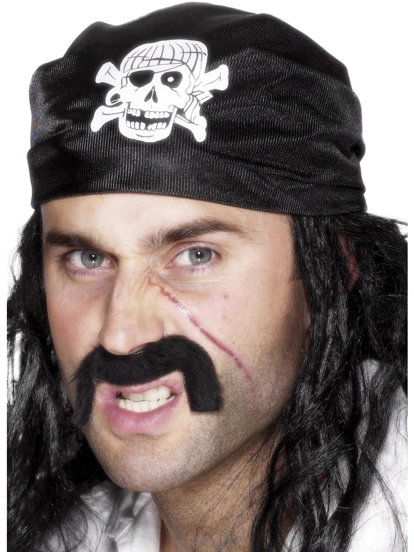 Bandana pirata, Negra, con calaveras