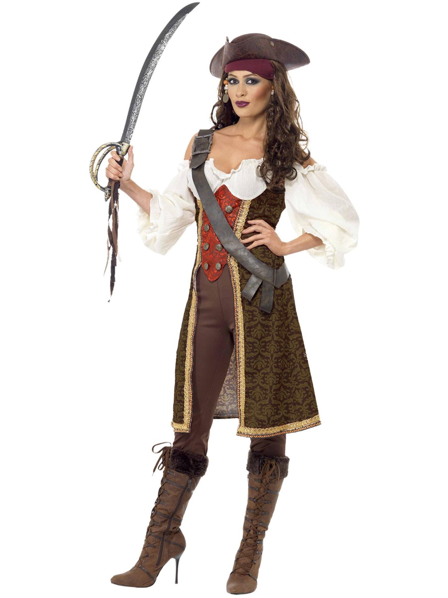 High Seas Pirate Wench Costume, Brown Wholesale