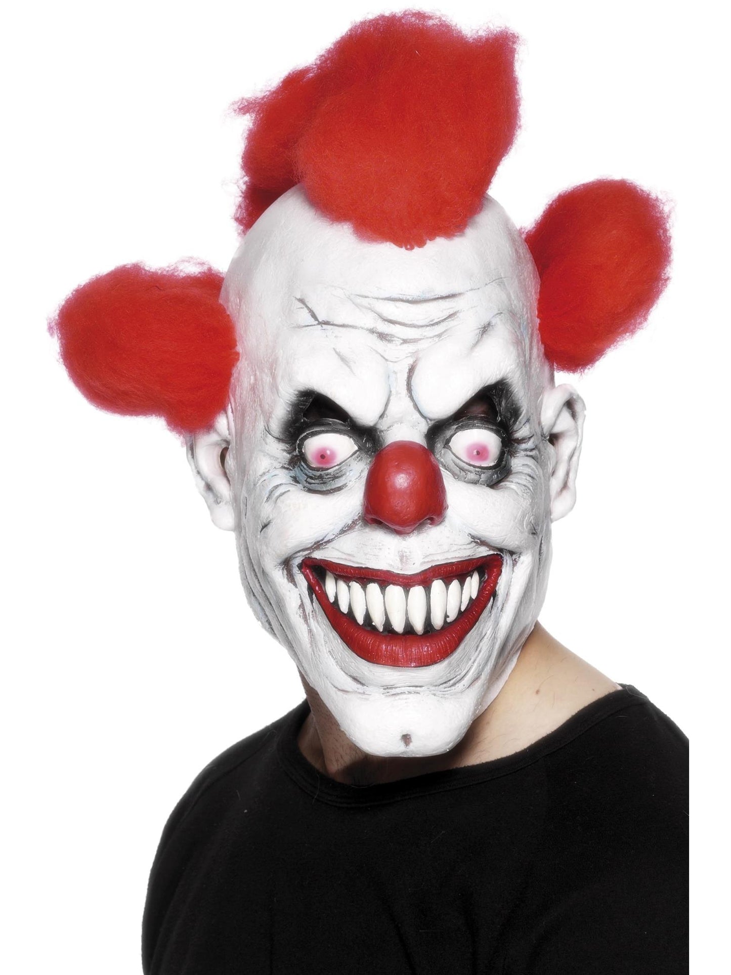 Máscara de payaso 3/4, con pelo, látex