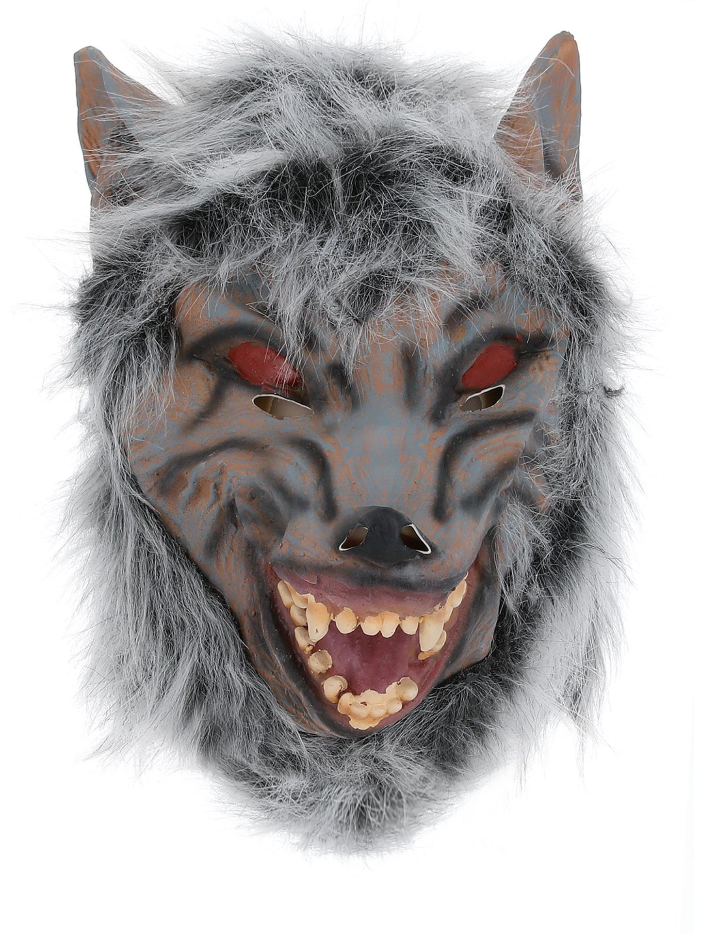 Maske Lauernder Wolf, Über Kopf, Latex