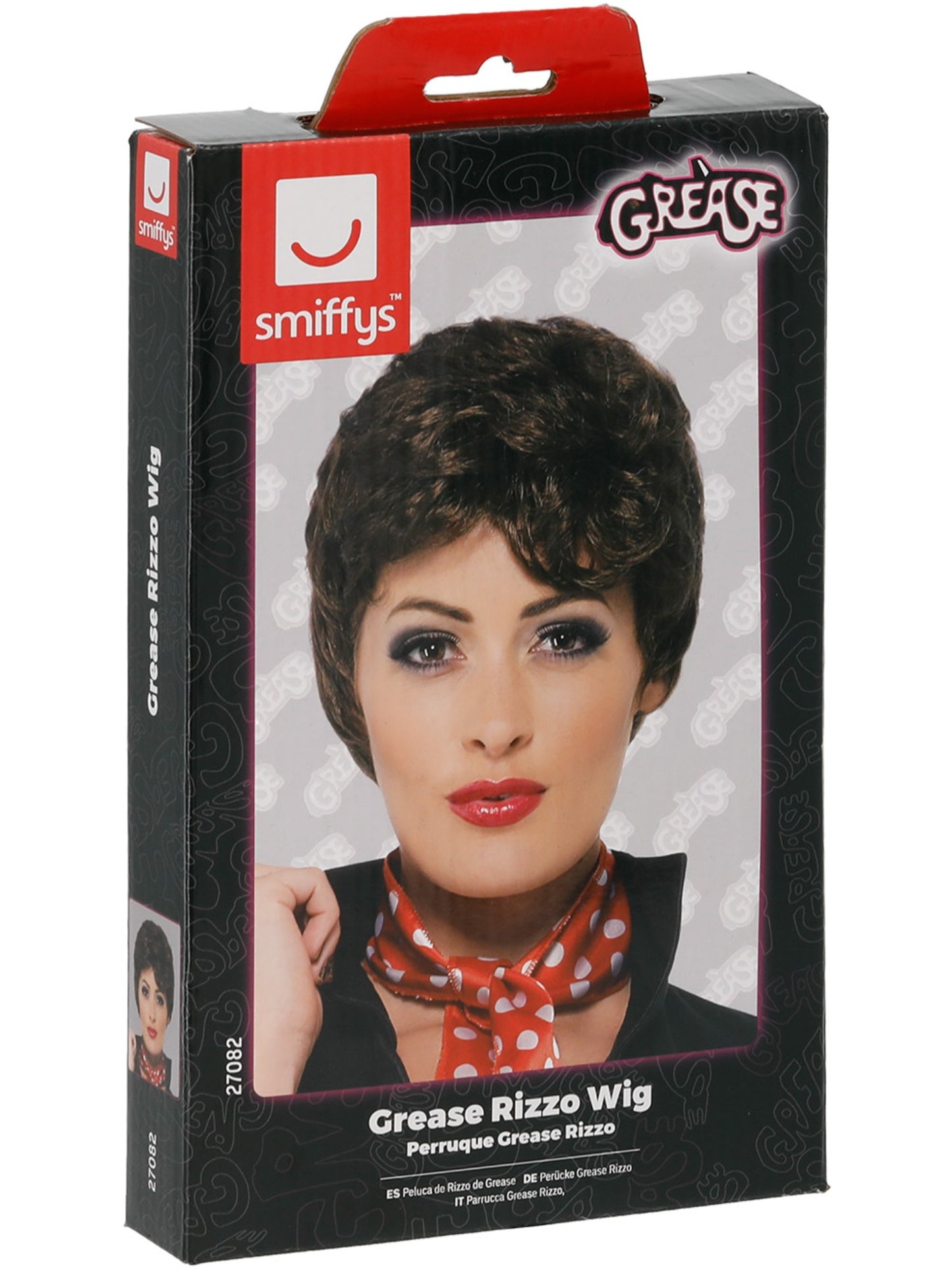 Perruque Grease Rizzo, Marron, Short