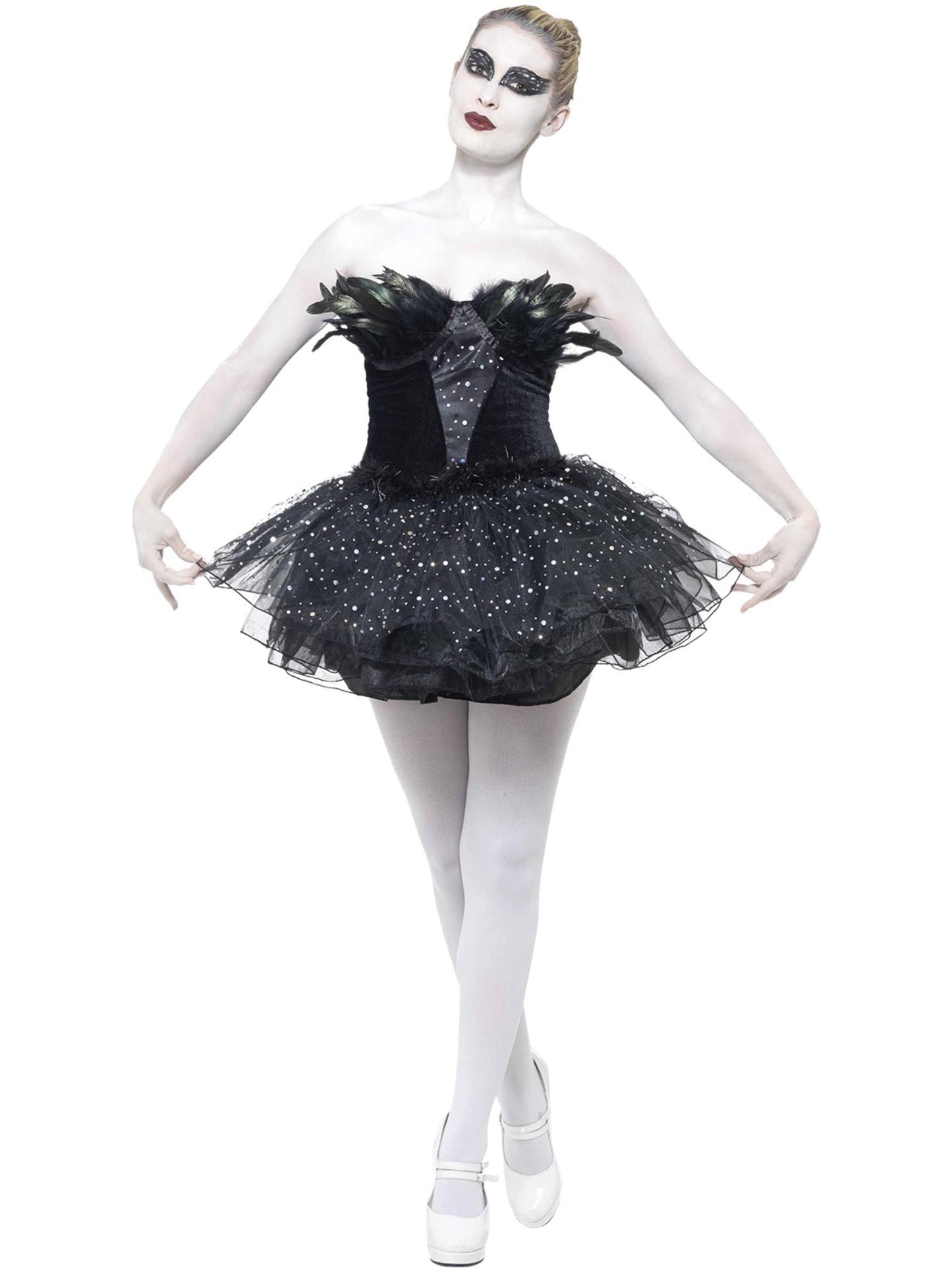 Disfraz de cisne negro gótico, Negro, con vestido