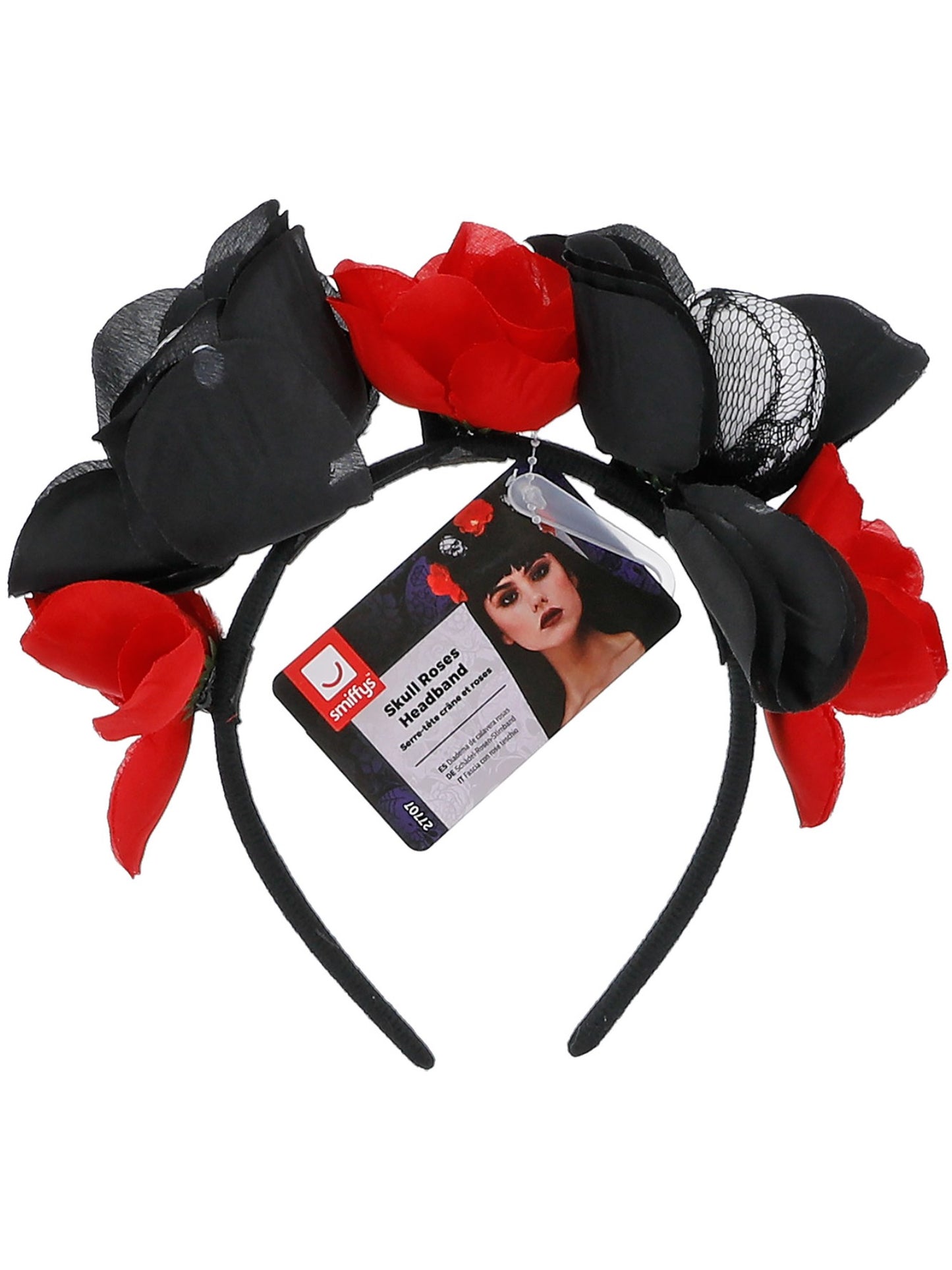 Diadema de calavera rosas