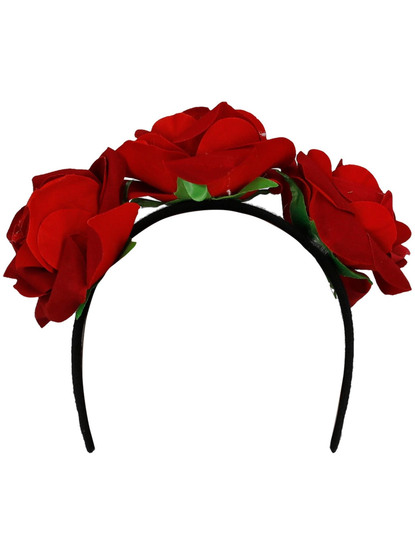 Diadema del Día de Muertos, con rosas rojas