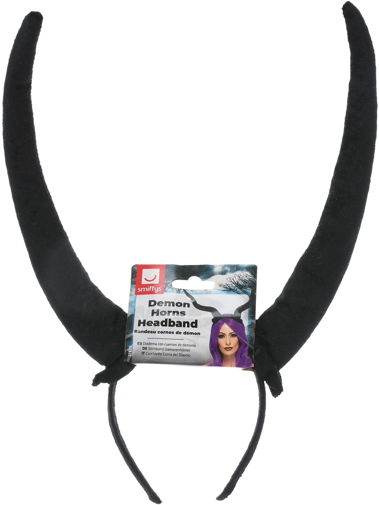 Bandeau cornes de démon, Noir, Flexible
