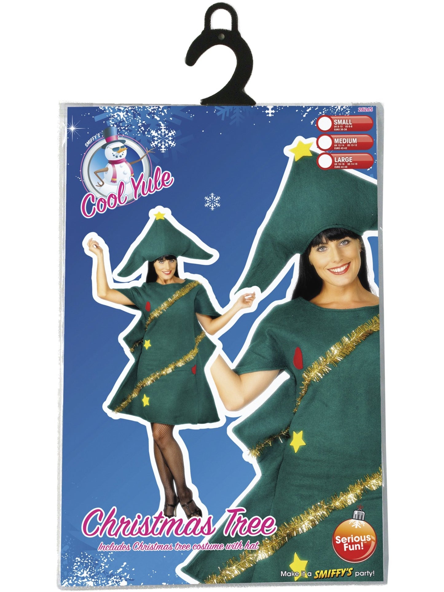 Disfraz de árbol de Navidad, Verde, con túnica y gorro