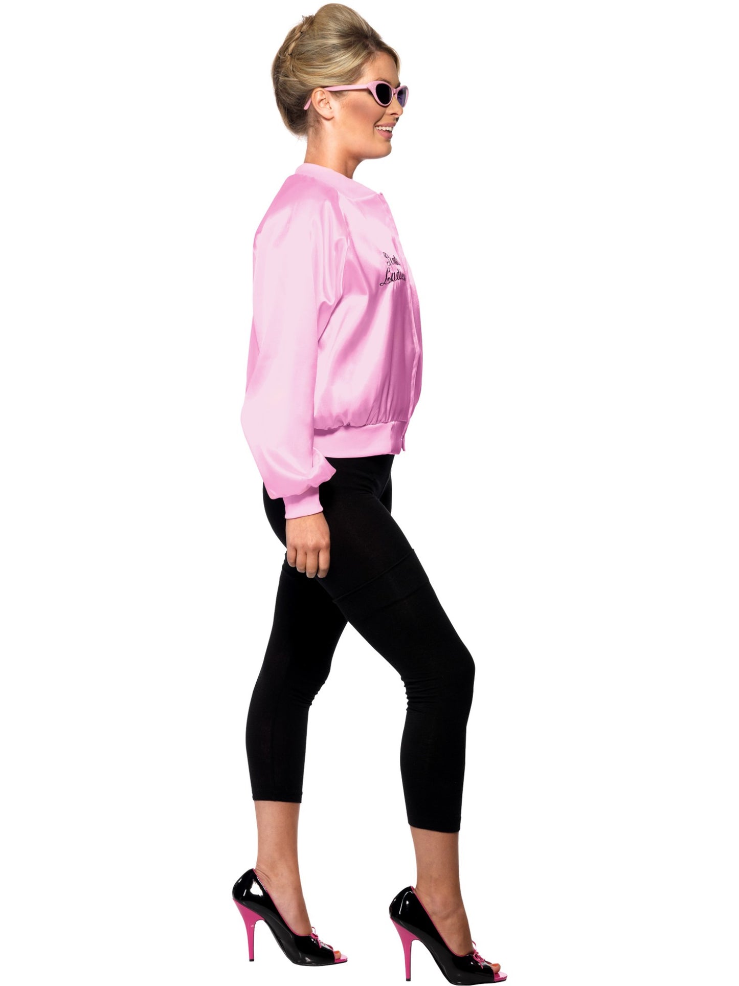 Jacke Grease Pink Ladies, Rosa, mit besticktem Logo
