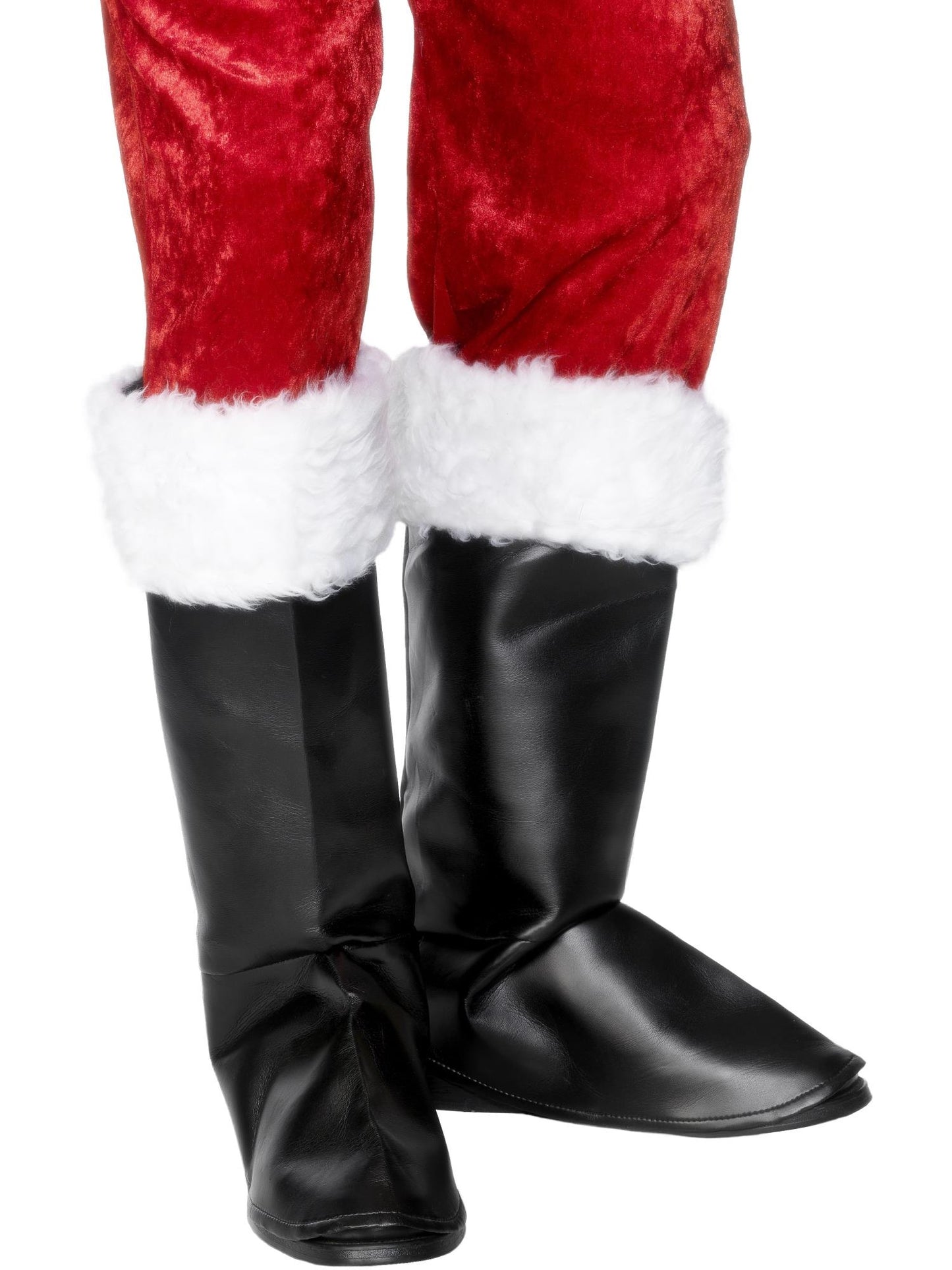 Stiefelüberzüge Weihnachtsmann, Schwarz, mit Fell