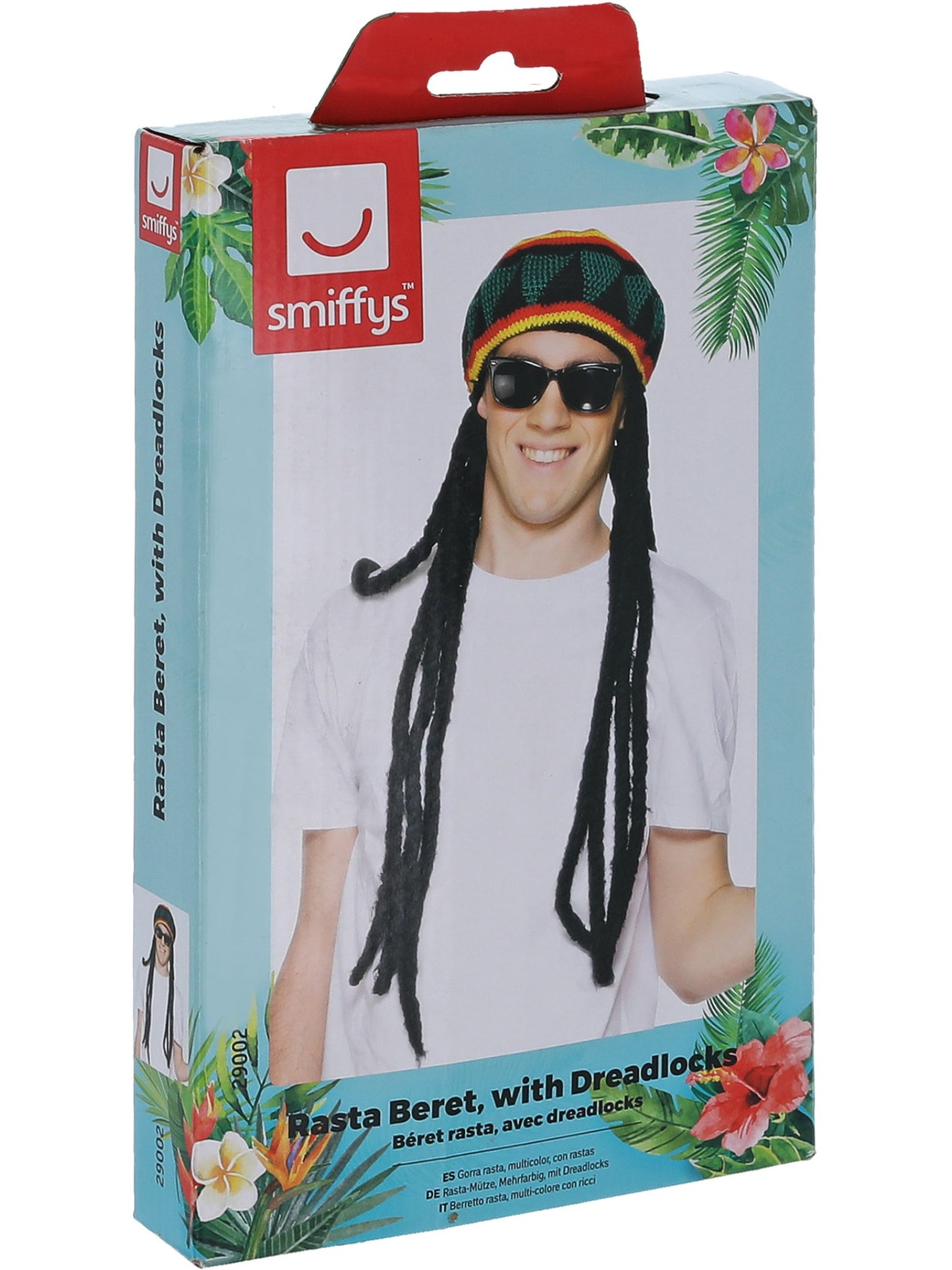 Rasta-Mütze, Mehrfarbig, mit Dreadlocks
