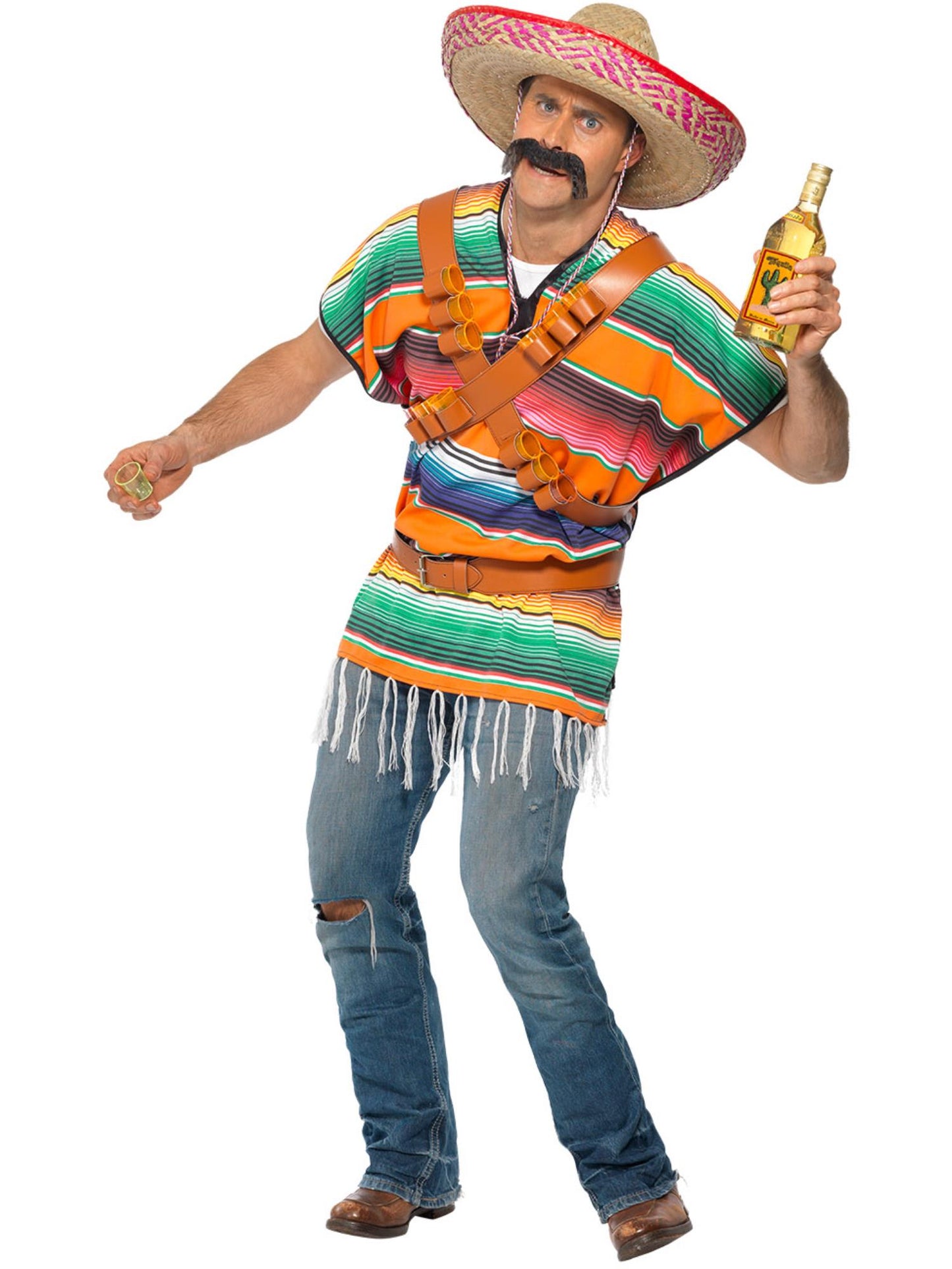 Tequila Shooter Guy Costume, Orange & Green Wholesale