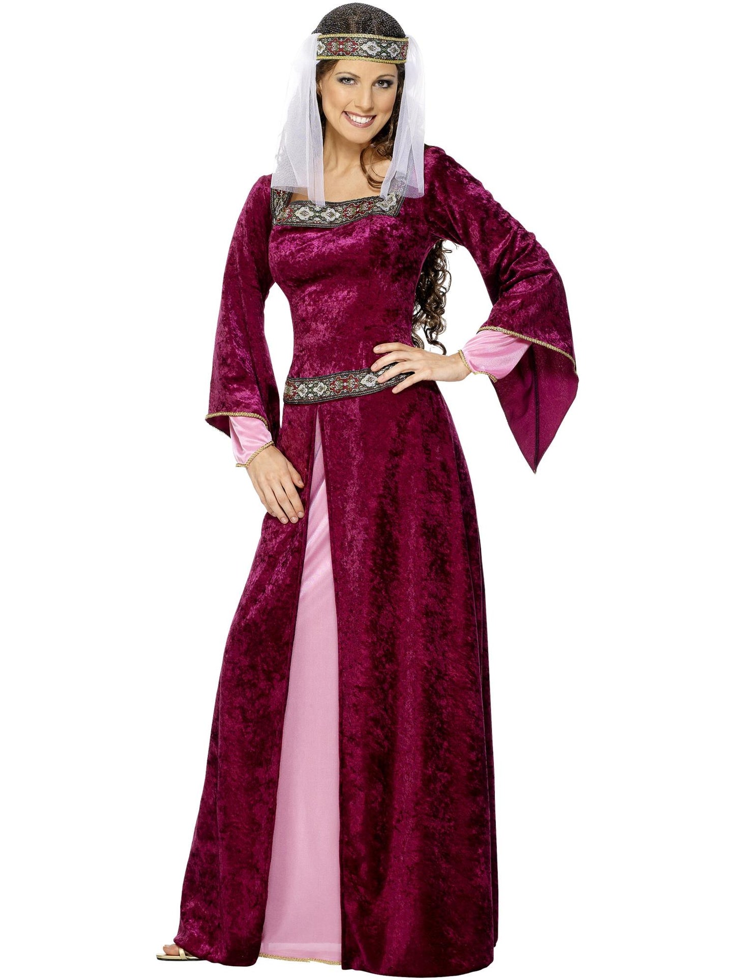 Maid Marion Costume, Burgundy Wholesale