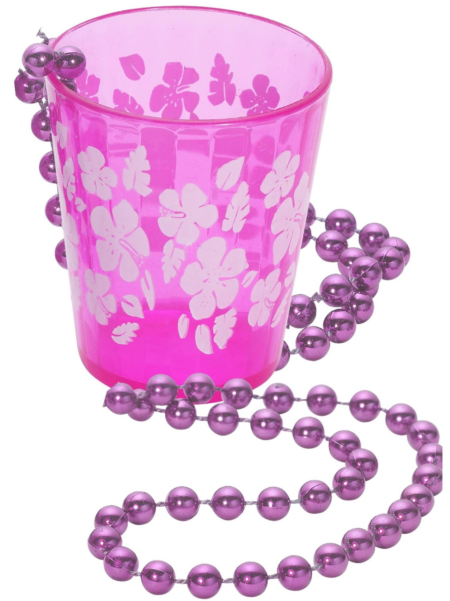 Schnapsglas an Perlenkette, Knallrosa