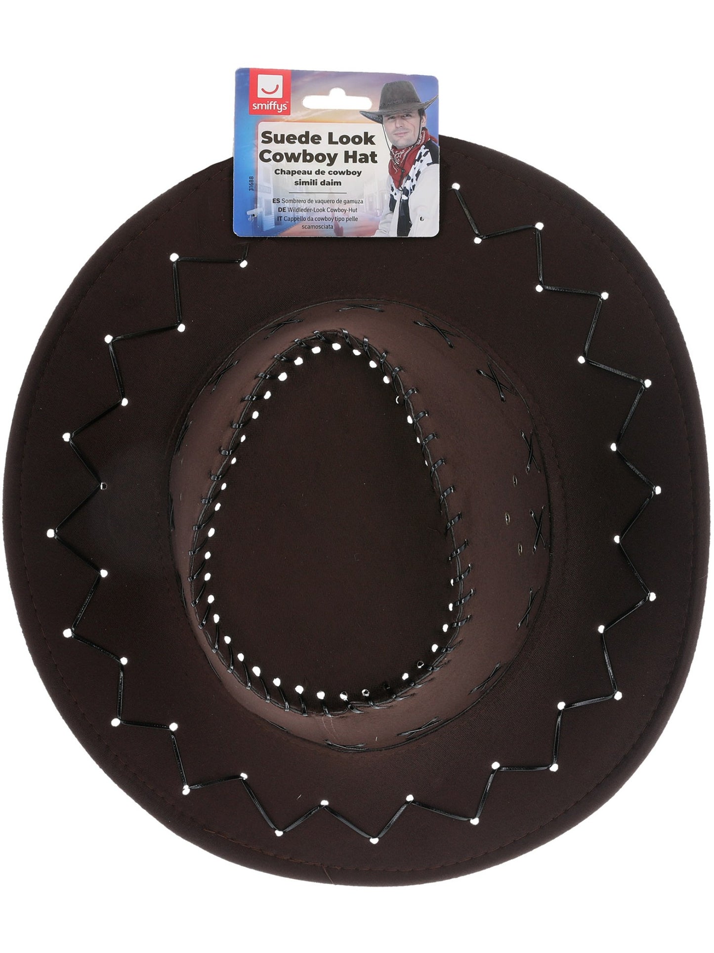 Suede Look Cowboy Hat, Brown Wholesale
