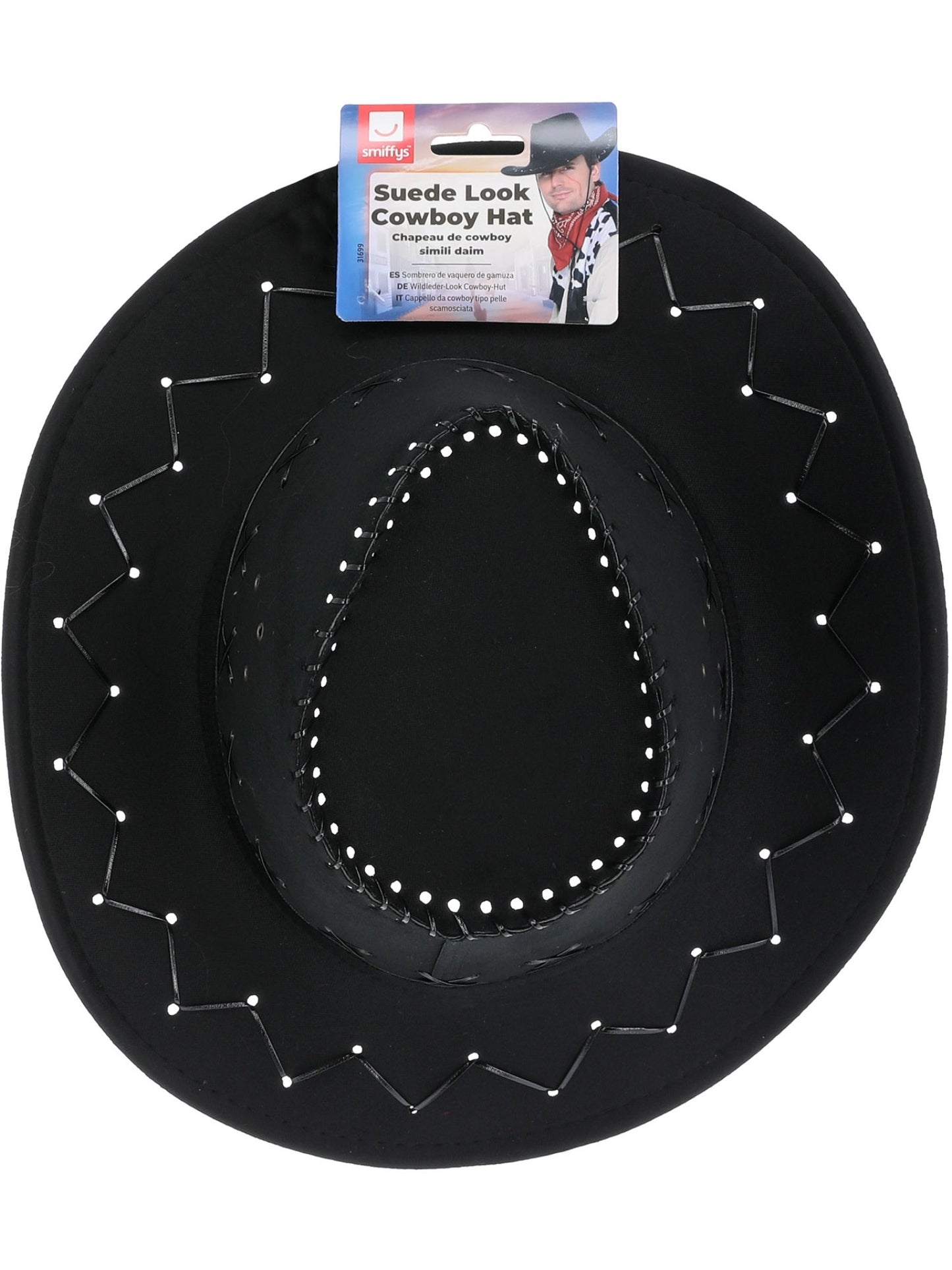 Sombrero de vaquero de gamuza, negro