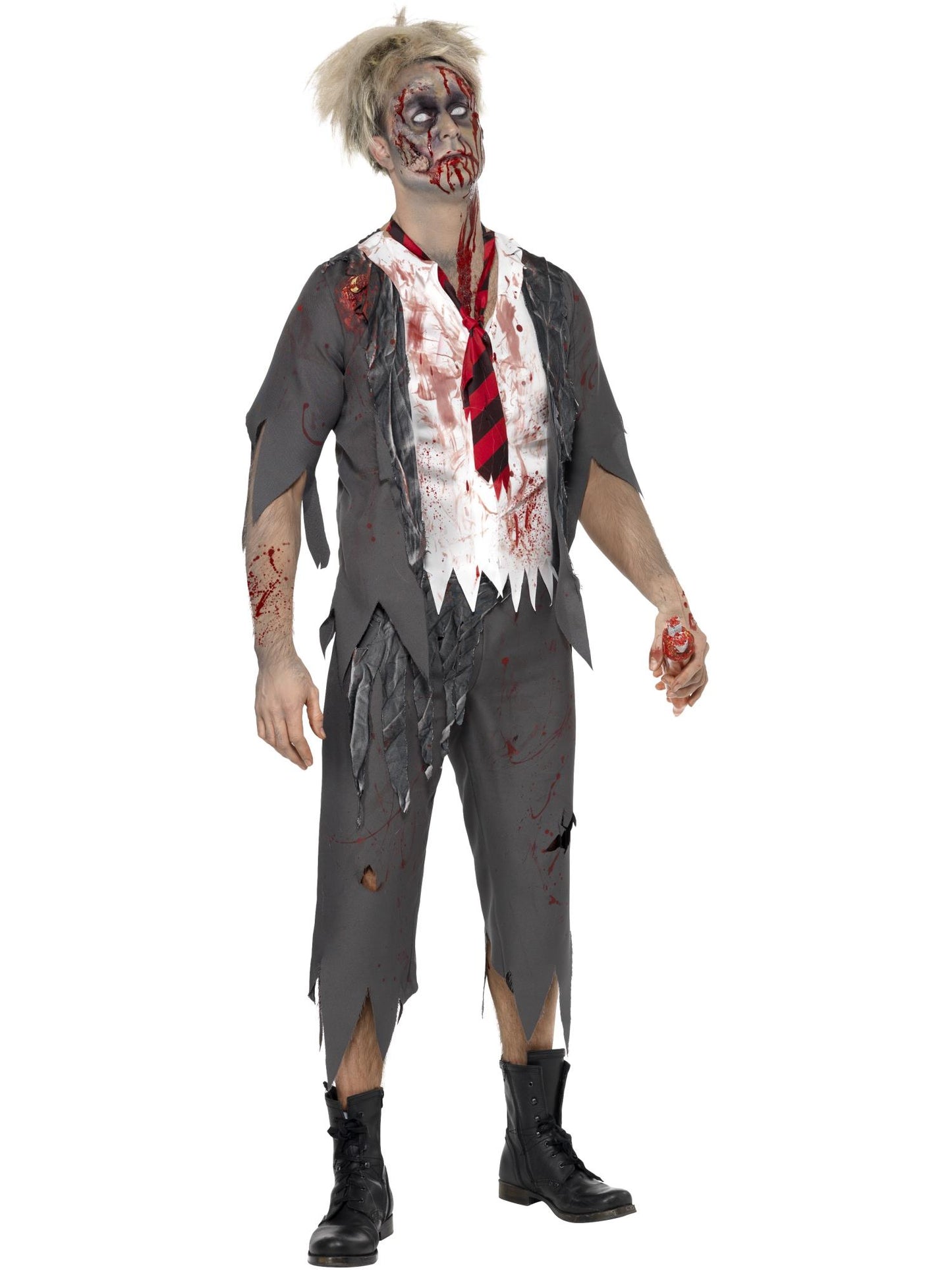 High School Horror Zombie Schoolboy Costume, Grey Wholesale