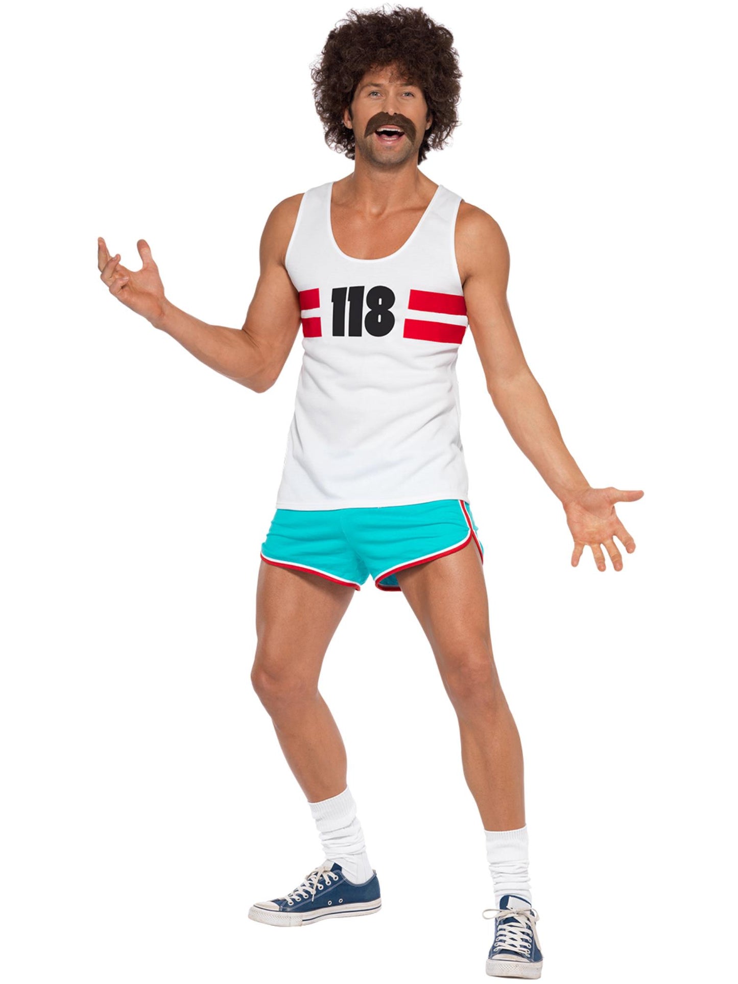 118118 Läufer Kostüm, mit Shorts und Oberteil