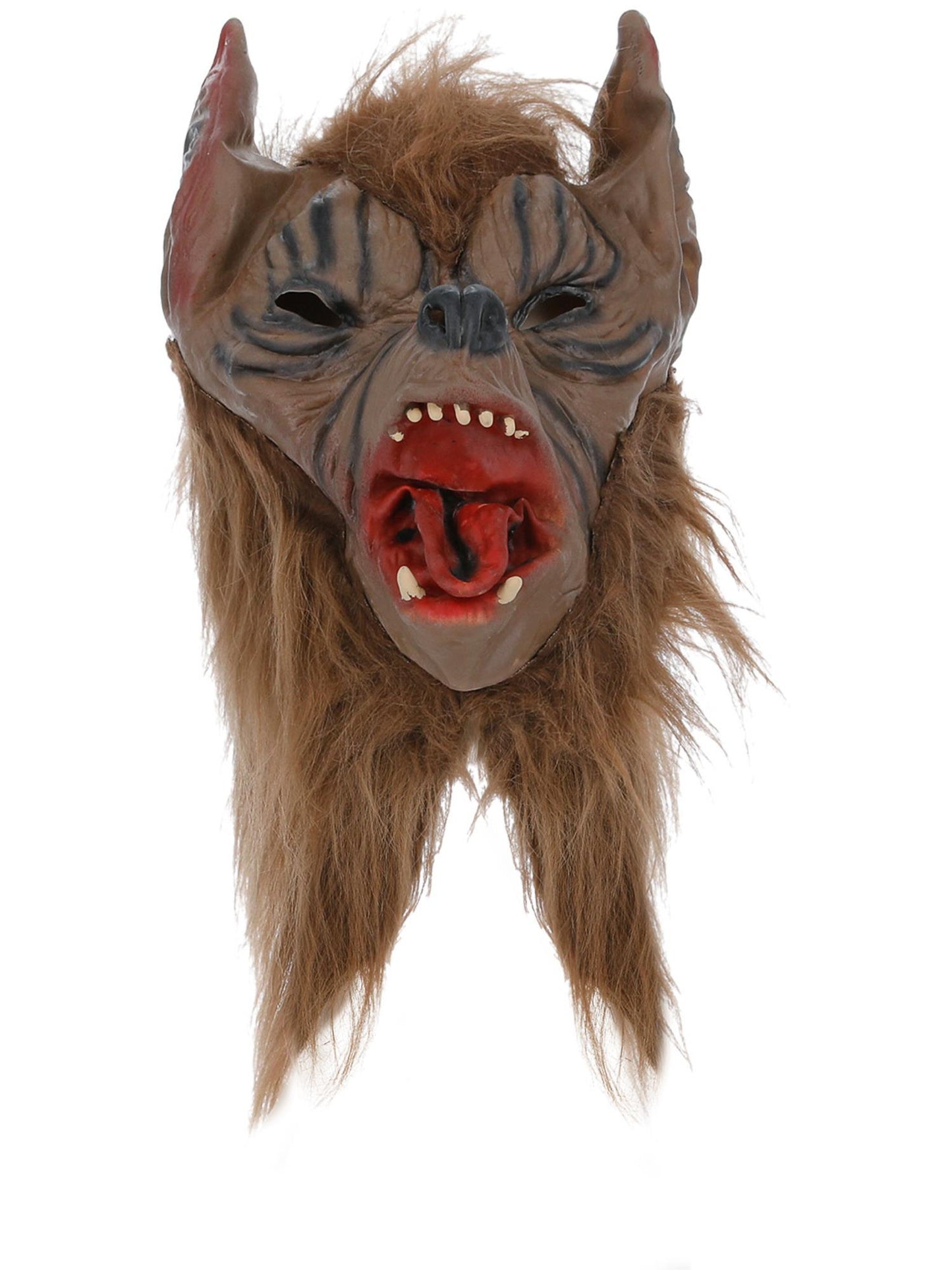 Maske Wolf, Braun, Über Kopf, Latex