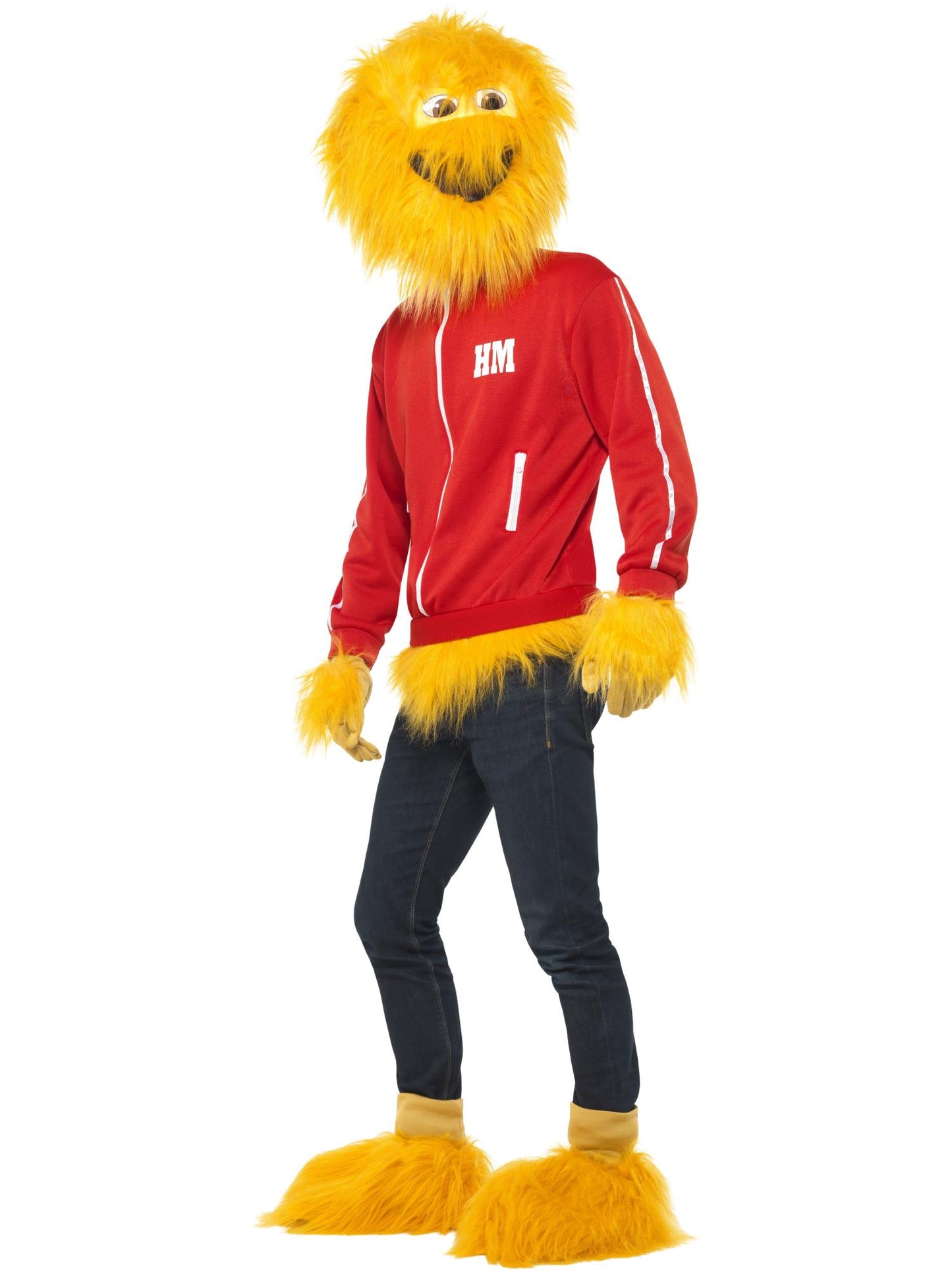 Disfraz de Honey Monster, Amarillo, con careta que cubre toda la cabeza, cazadora, guatnes y fundas para las botas