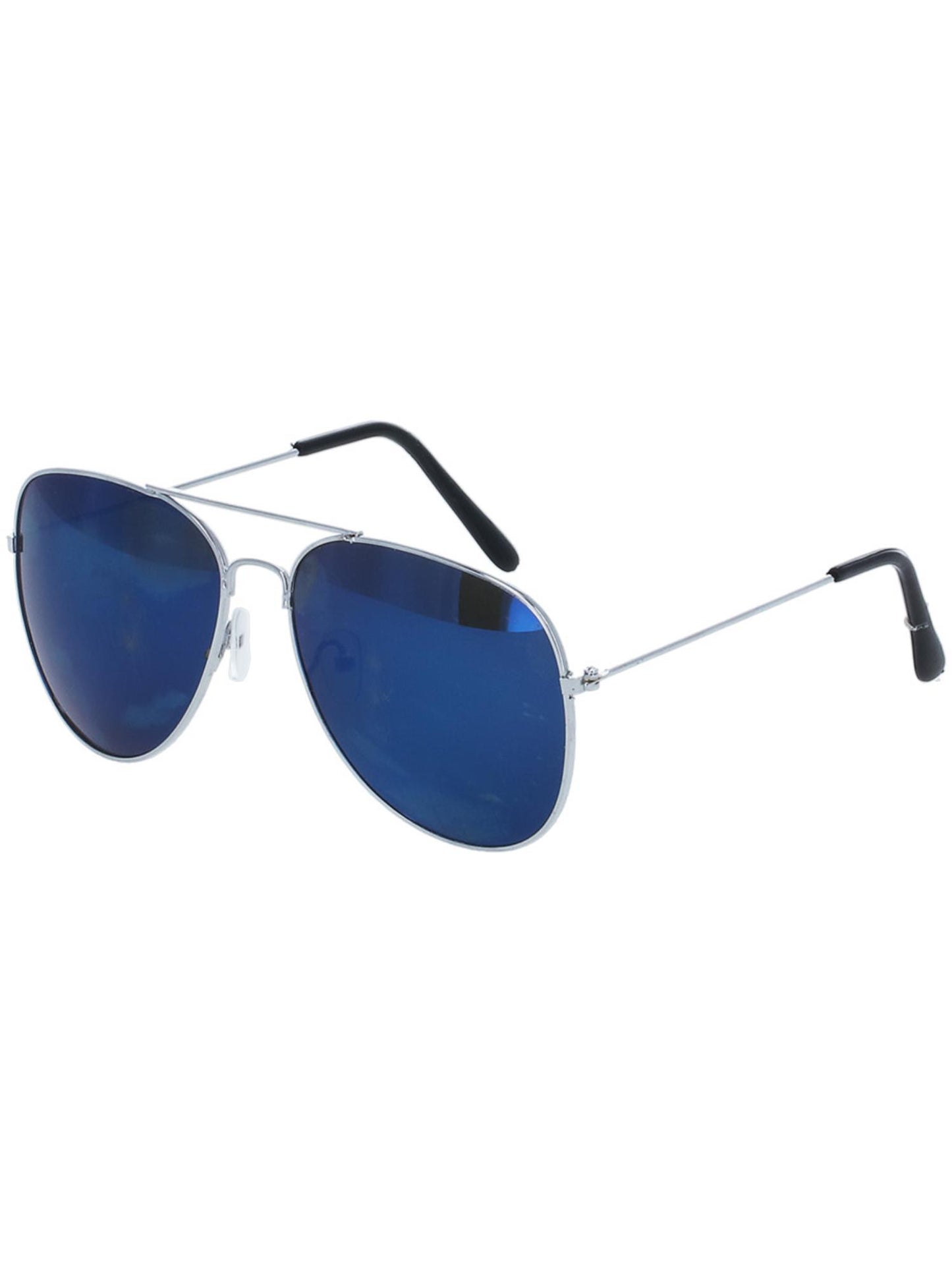 Gafas de aviador, azules de espejo, montura plateada