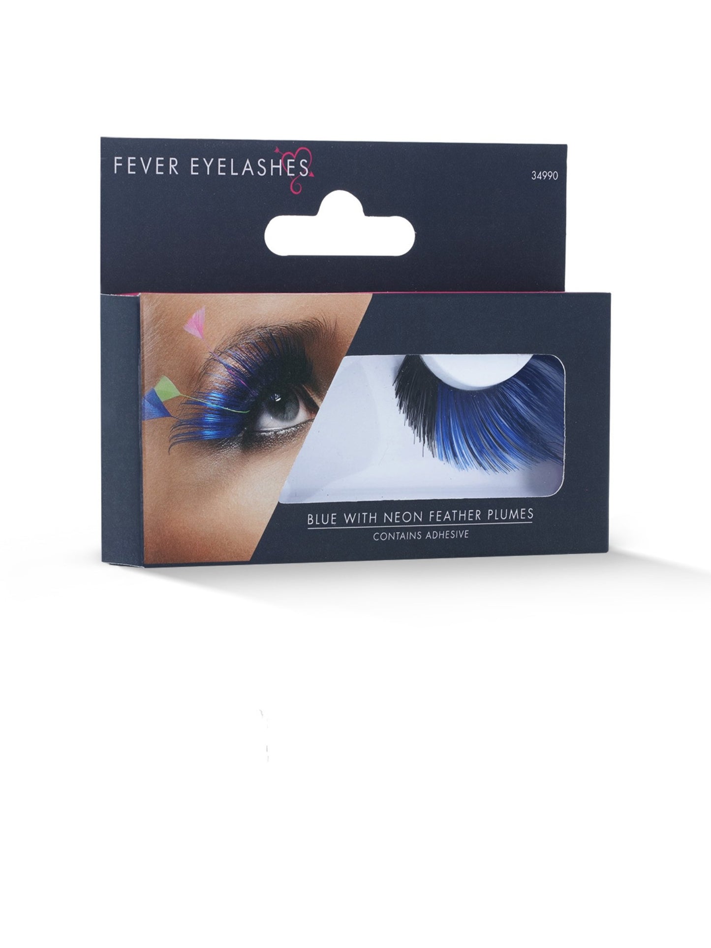 Cils, bleus, avec plumes, colle incluse