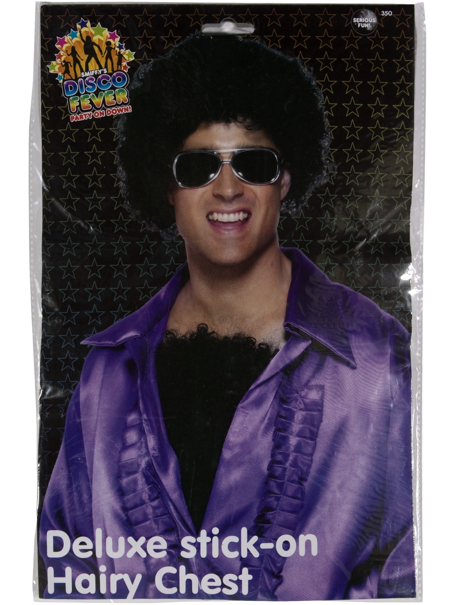 Pecho velludo, negro, Deluxe, con goma