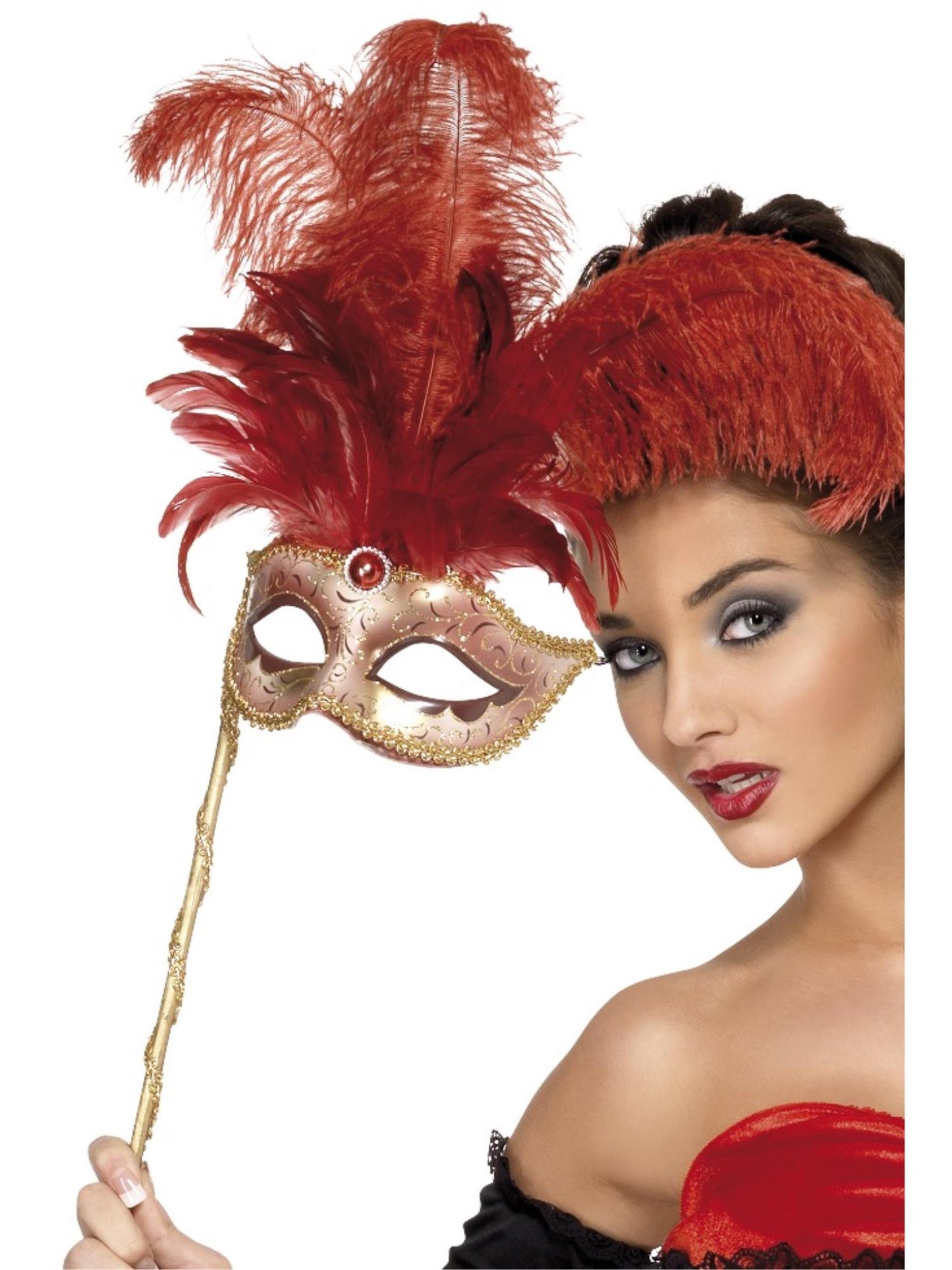 Baroque Fantasy Eyemask, Red Wholesale