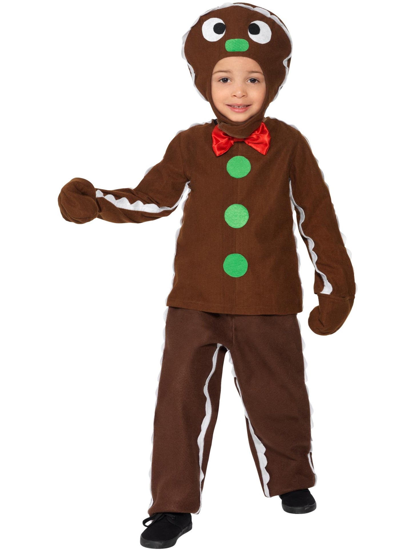 Disfraz de muñequito de galleta de jengibre, Marrón, con parte de arriba, pantalón y adorno para la cabeza