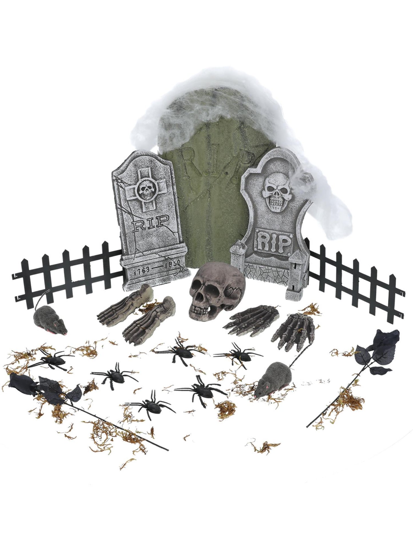 Colección cementerio de 24 piezas, con lápidas y accesorios