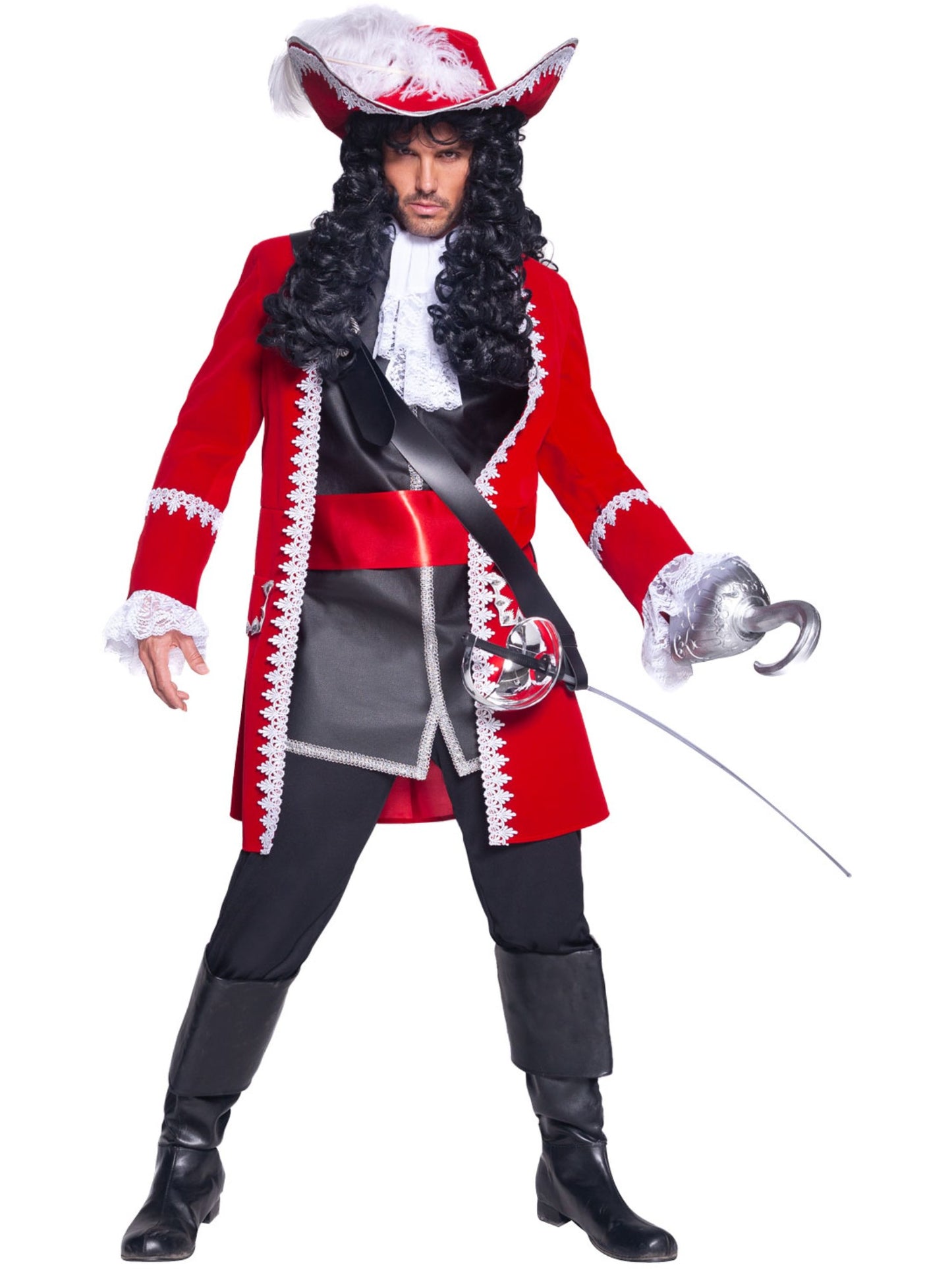Deluxe Authentic Pirate Captain Costume, Red Wholesale