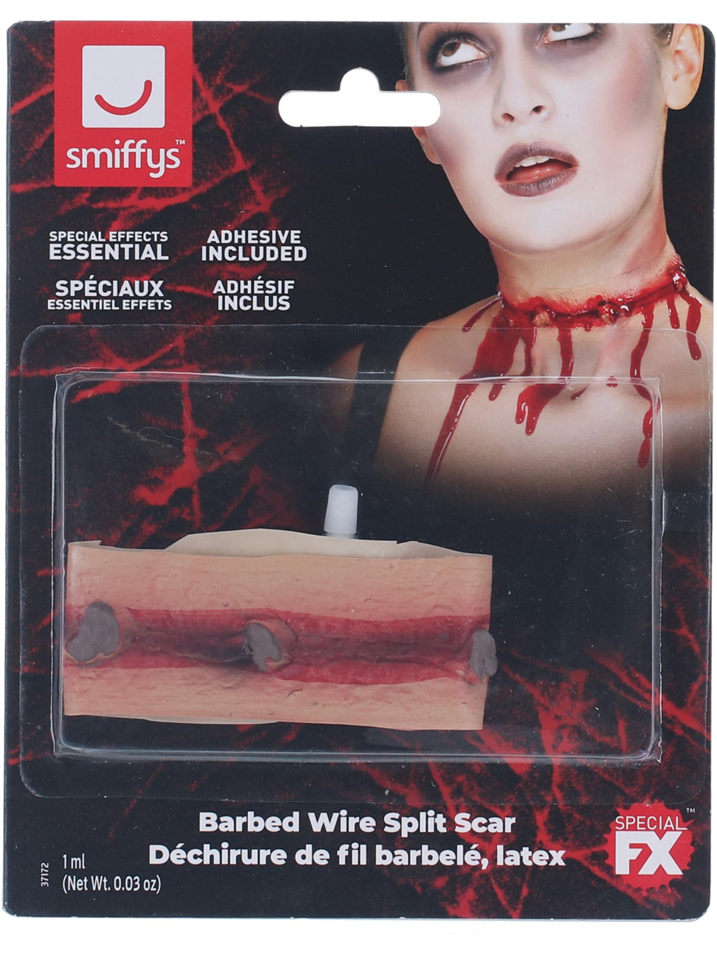 Smiffys Make-Up FX, Barbed Wire Split Scar, Red Wholesale