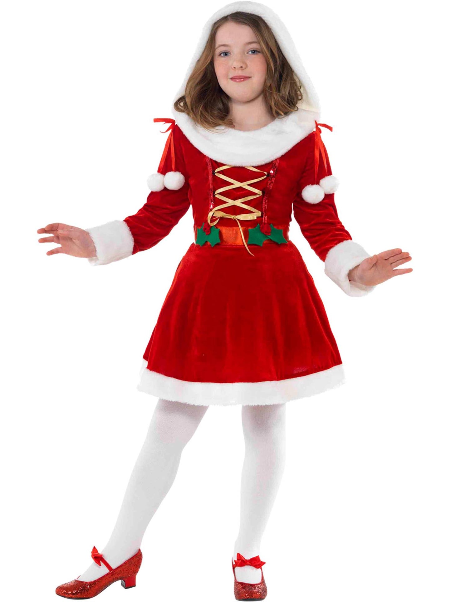 Disfraz de Little Miss Santa, Rojo, con vestido