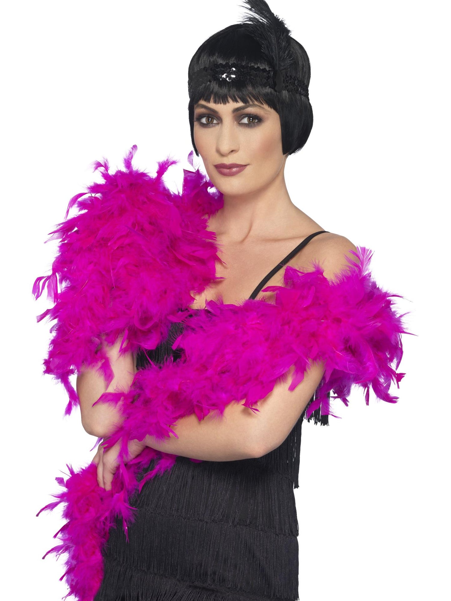 Boa Deluxe, fuschsia, à plumes, 180cm, 80g