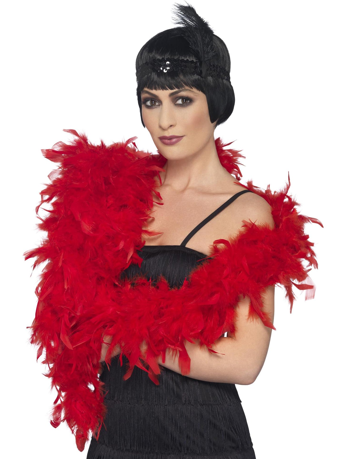 Boa Deluxe, roja, pluma, 180cm, 80g