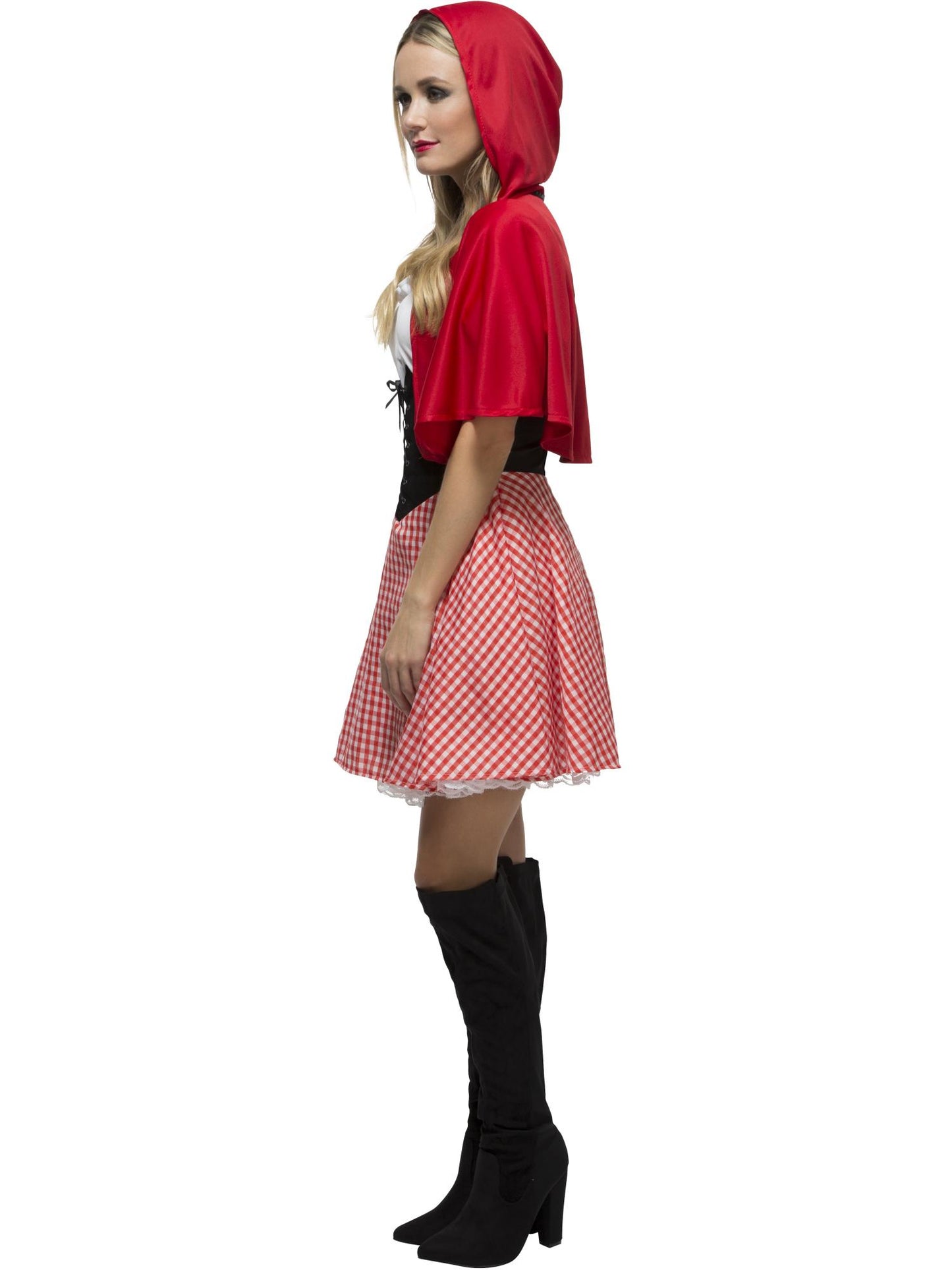 Disfraz Fever de Caperucita Roja, con vestido, enagua adjunta y capa con capucha
