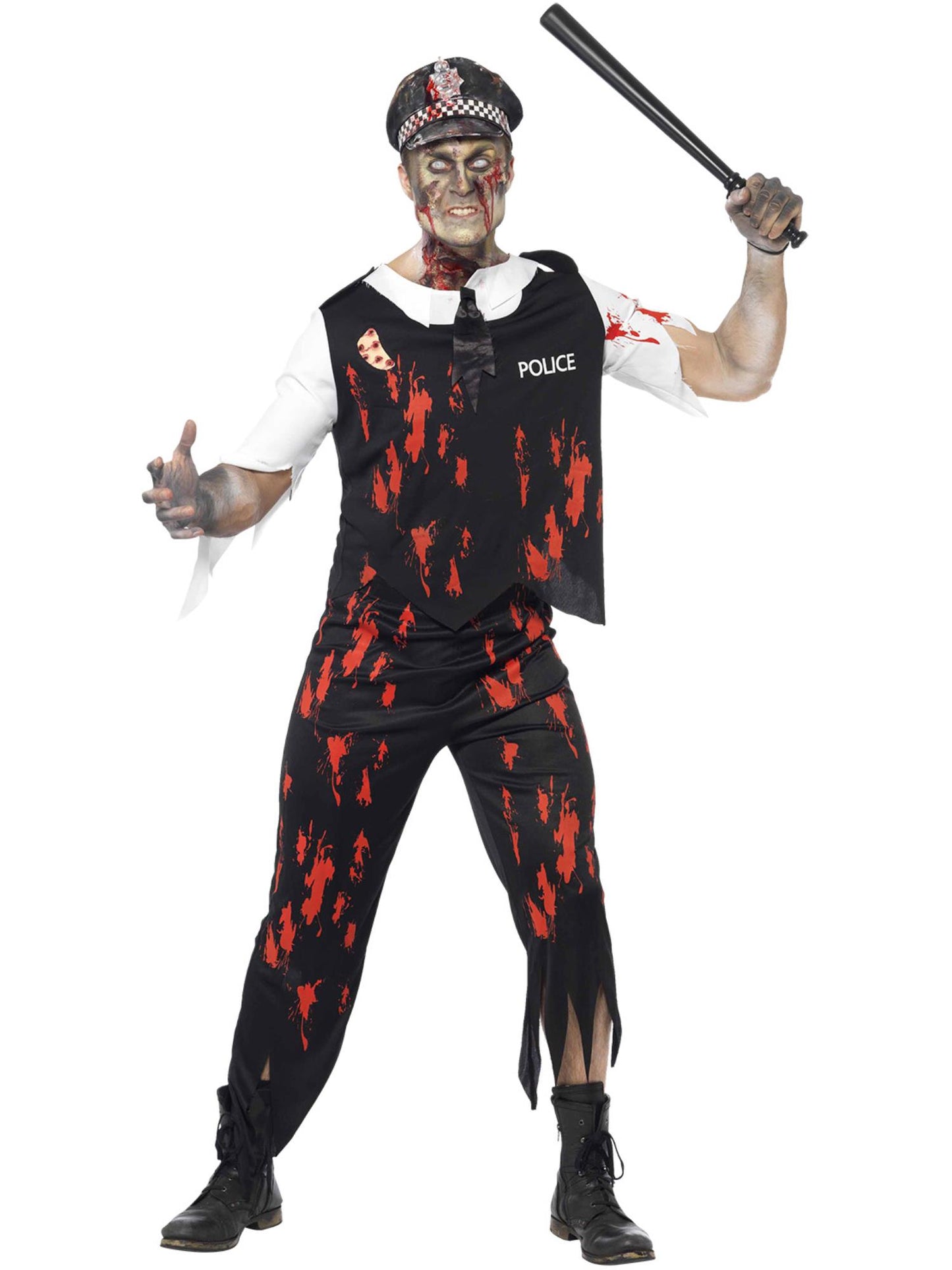 Zombie Policeman Costume, Black Wholesale