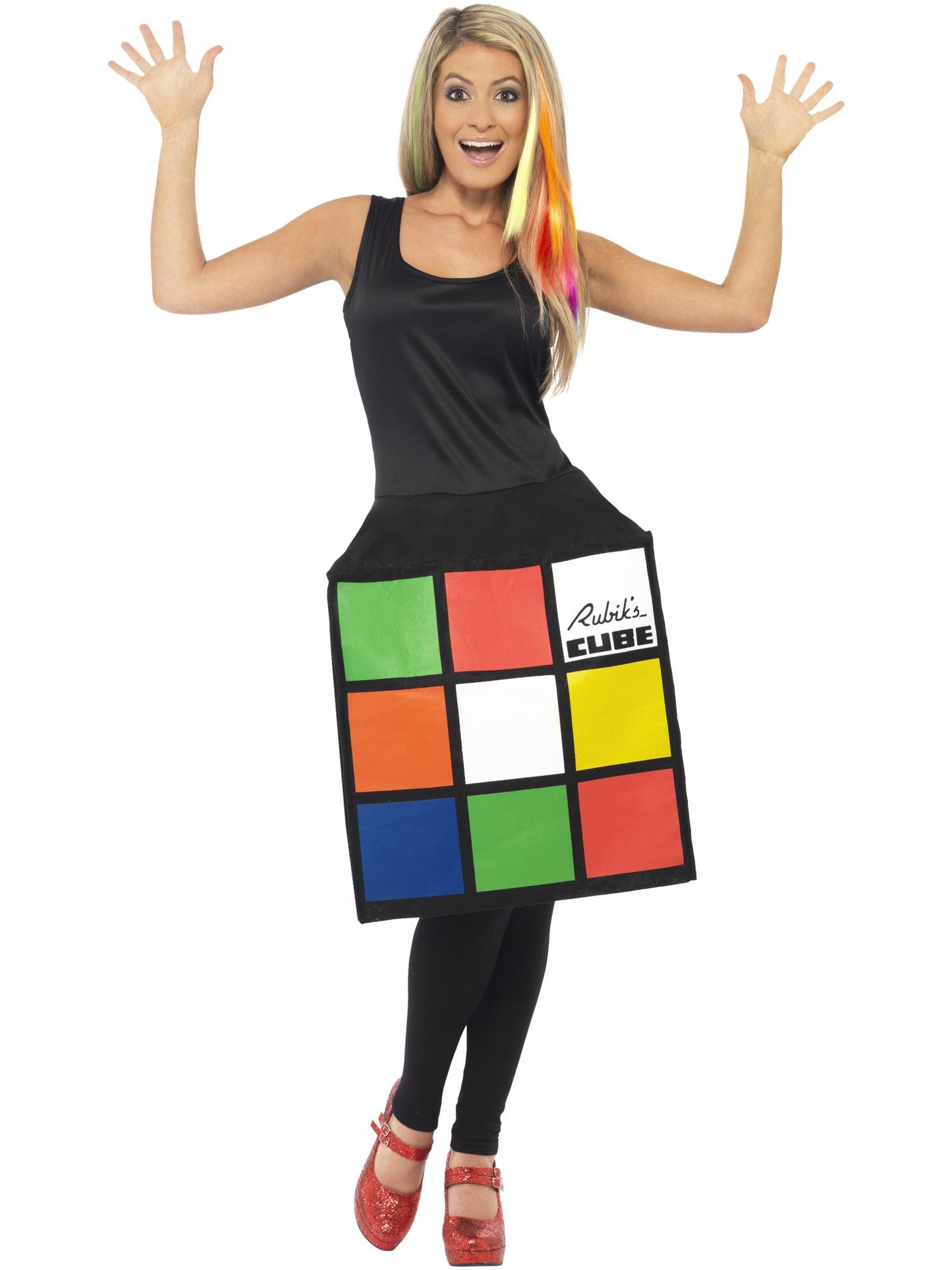 Disfraz del Rubik's Cube, Varios colores, con vestido en forma de cubo 3D