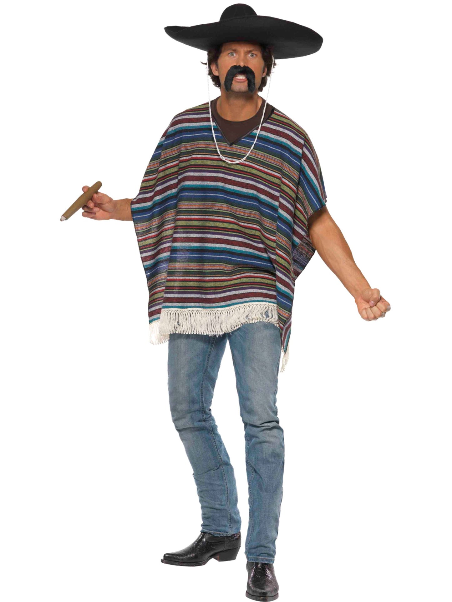Authentic Looking Poncho, Blue Wholesale