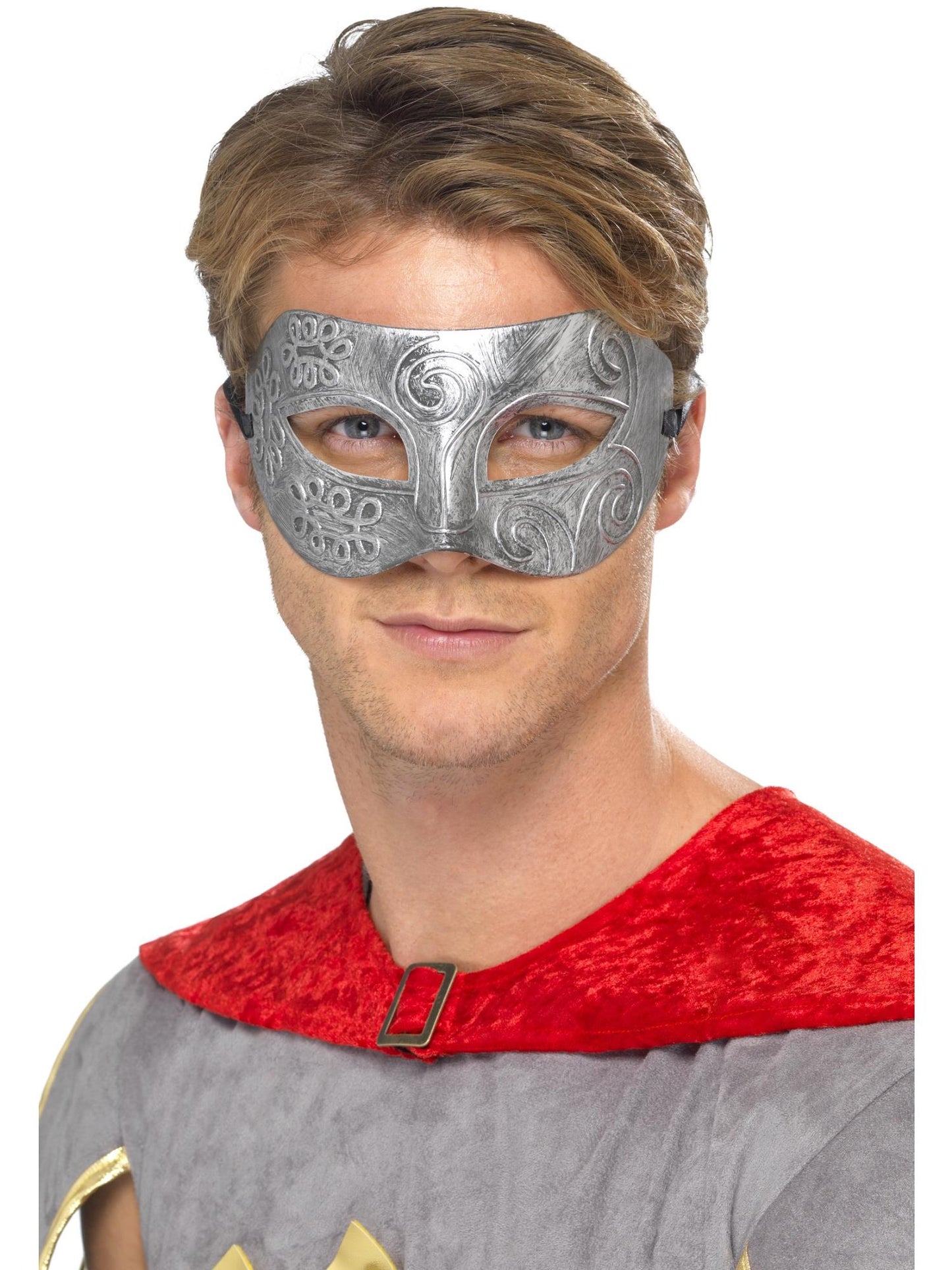 Metallic Warrior Colombina Eyemask, Silver Wholesale