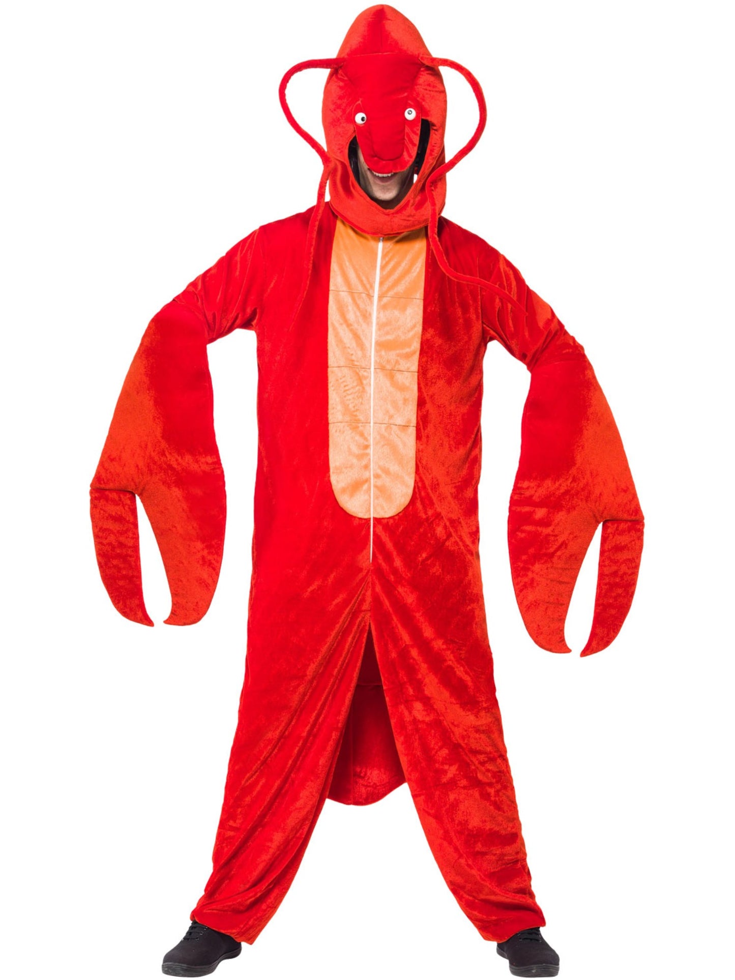 Disfraz de langosta, rojo, con body y capucha