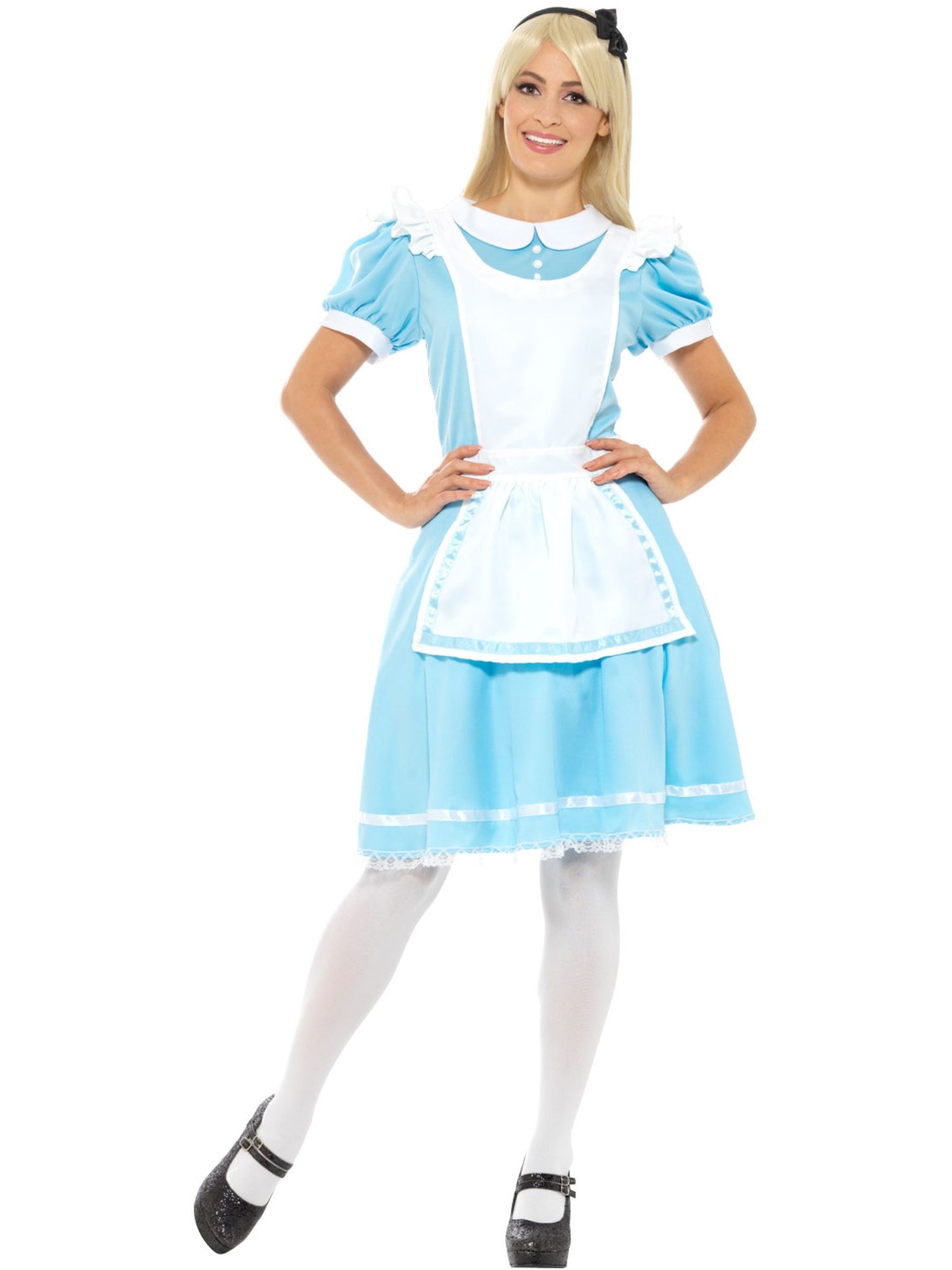 Prinzessinnen-Wunderkostüm, Blau, mit Kleid, Schürze und Stirnband